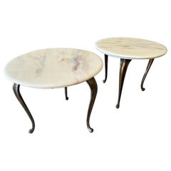 Coppia di tavolini in stile Hollywood Regency di Marblecraft
