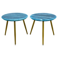 Used Pair of MarbleCraft Round Side Tables