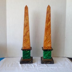 Pair of Marbleized Obelisks