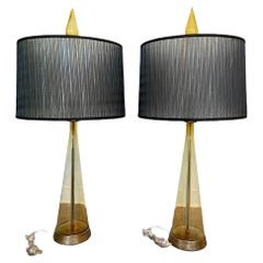 Pair of Marbro Art Glass Lamps