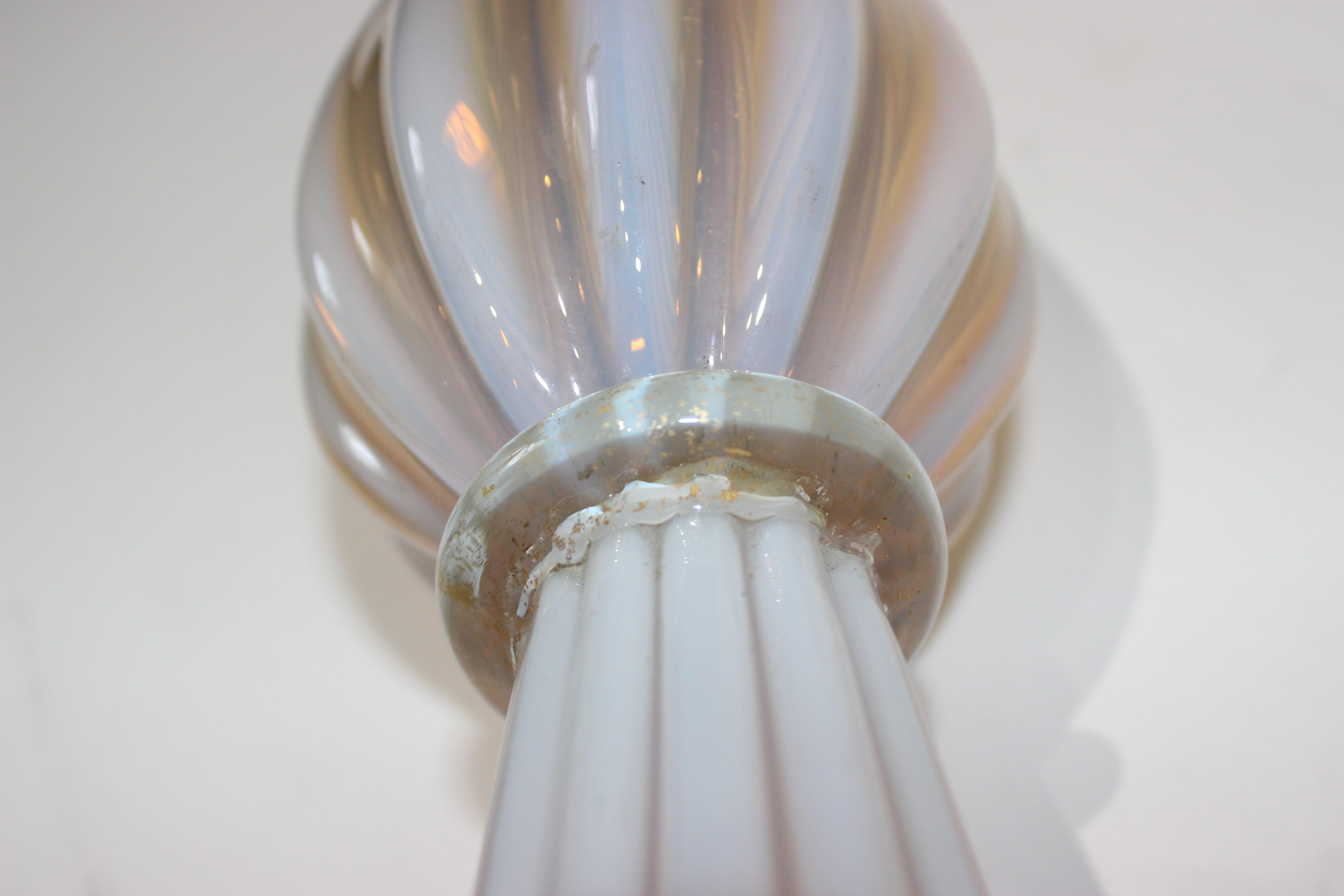 Pair of Seguso Murano Glass Lamps for Marbro Lamps For Sale 1
