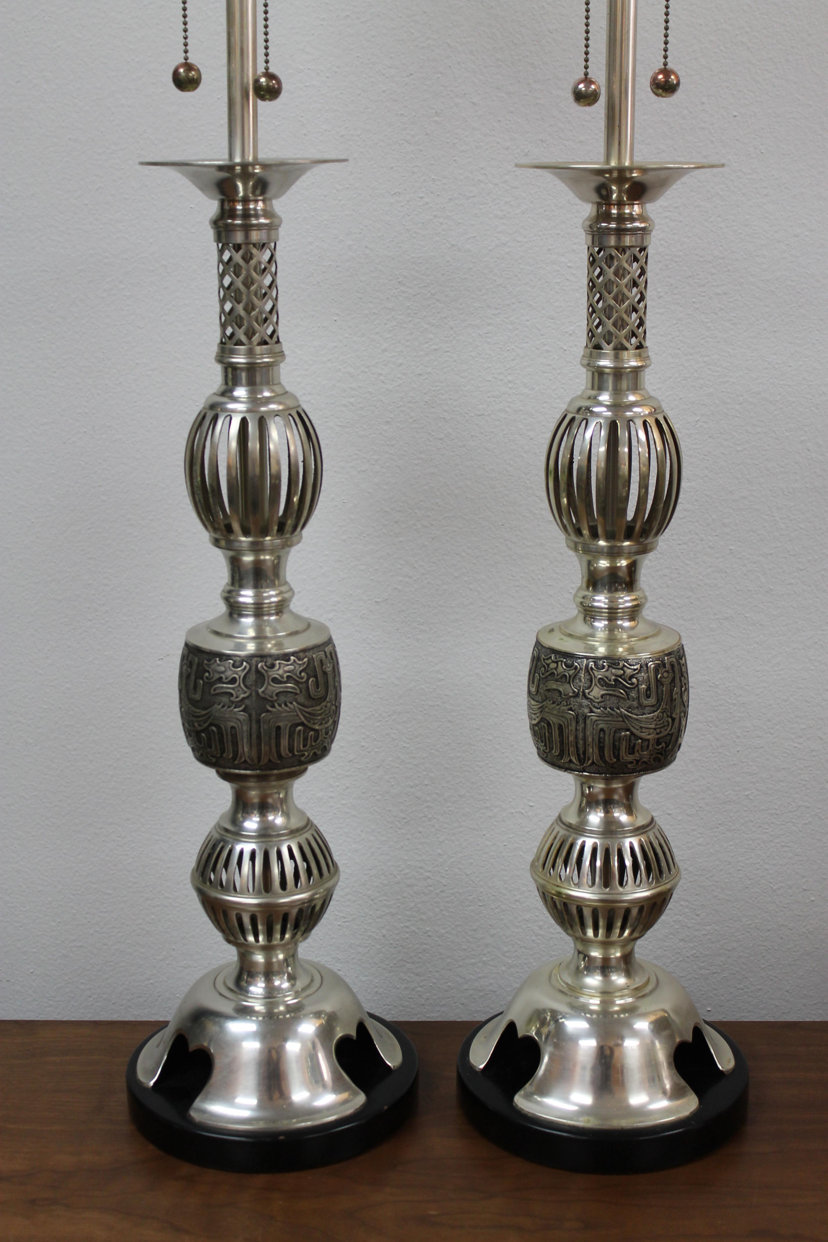 Mid-20th Century Pair of Table Lamps by The Marbro Lamp Company, Los Angeles, CA.