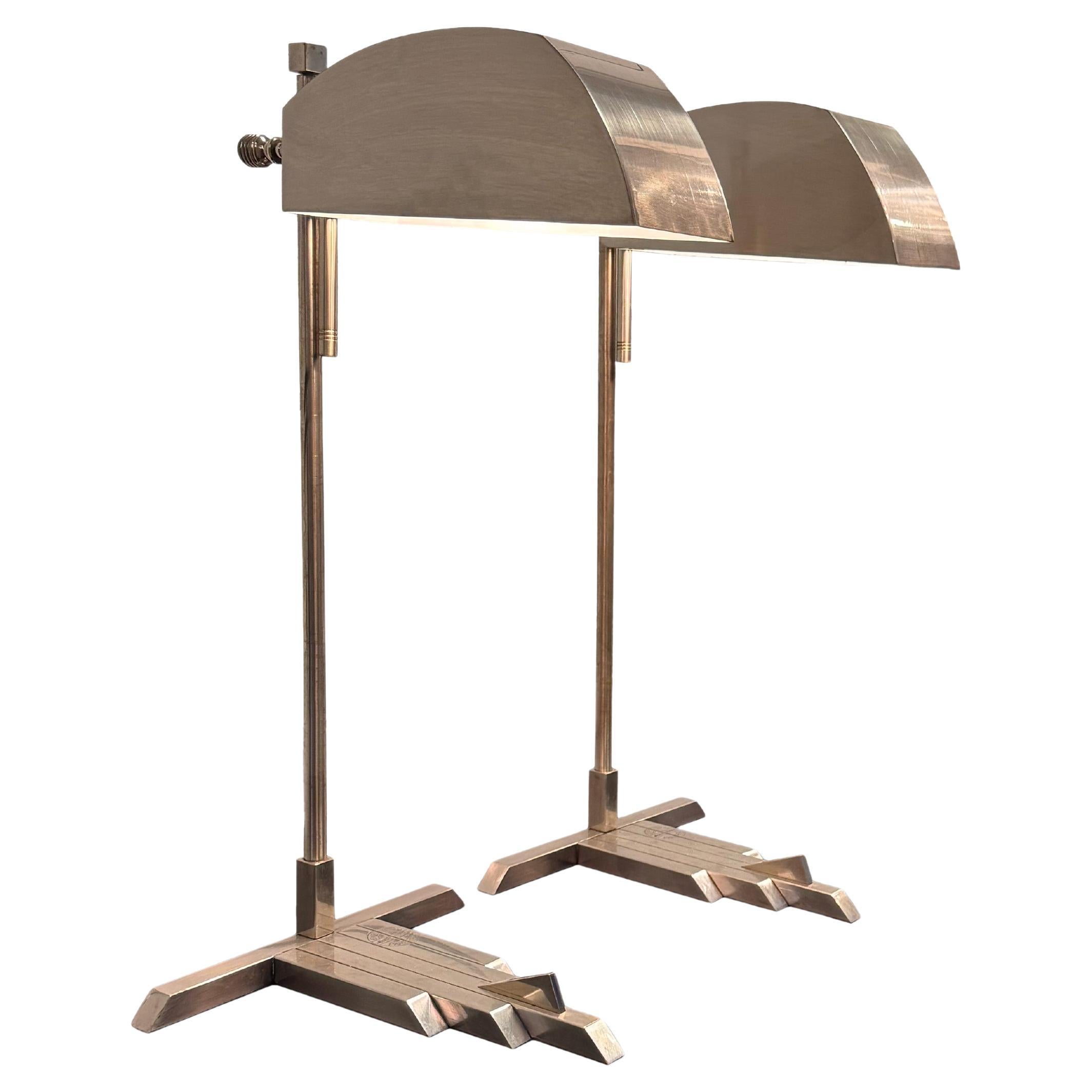 Pair of Marcel Breuer Art Deco Architectural Lamps