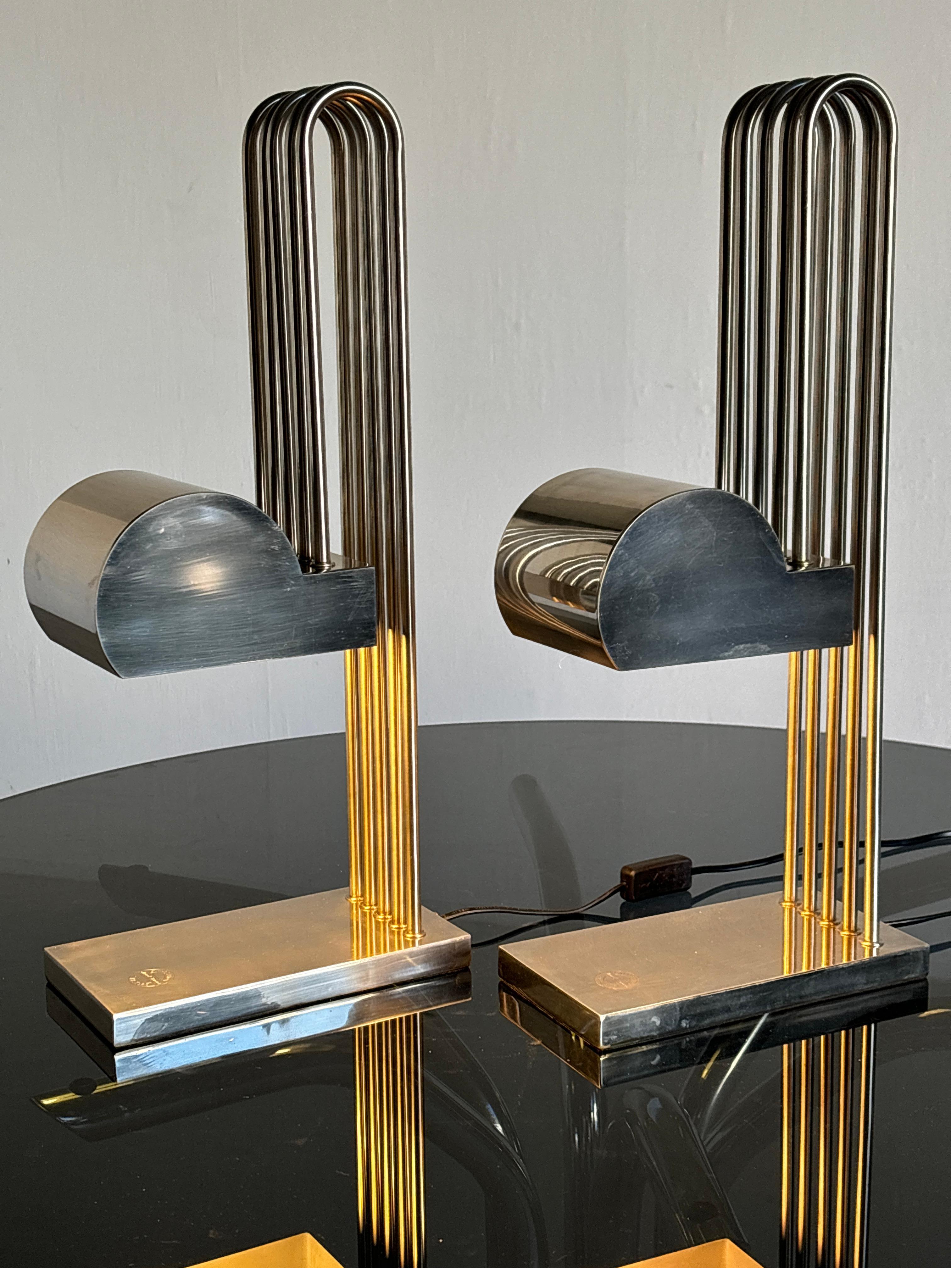 Pair of Marcel Breuer Art Deco Architectural Lamps, Paris Exposition For Sale 2