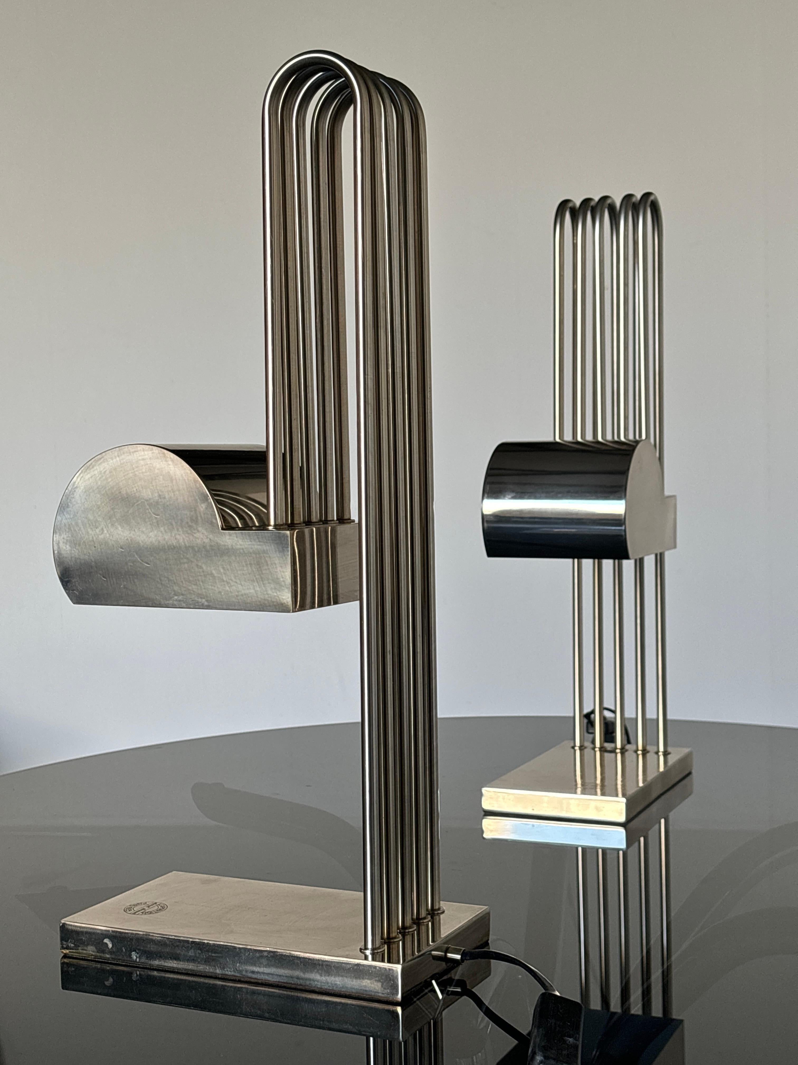 Early 20th Century Pair of Marcel Breuer Art Deco Architectural Lamps, Paris Exposition For Sale