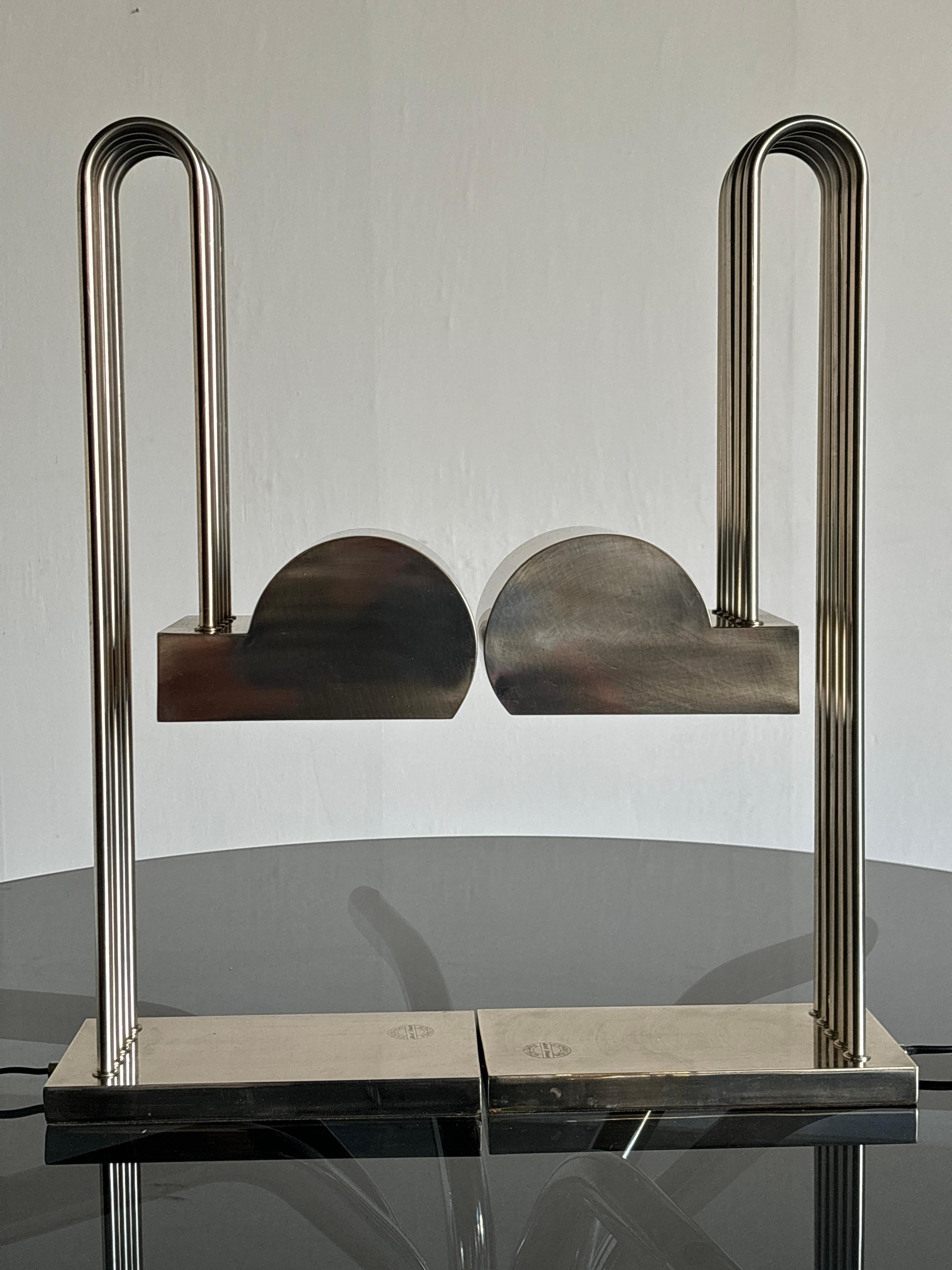 Pair of Marcel Breuer Art Deco Architectural Lamps, Paris Exposition For Sale 1