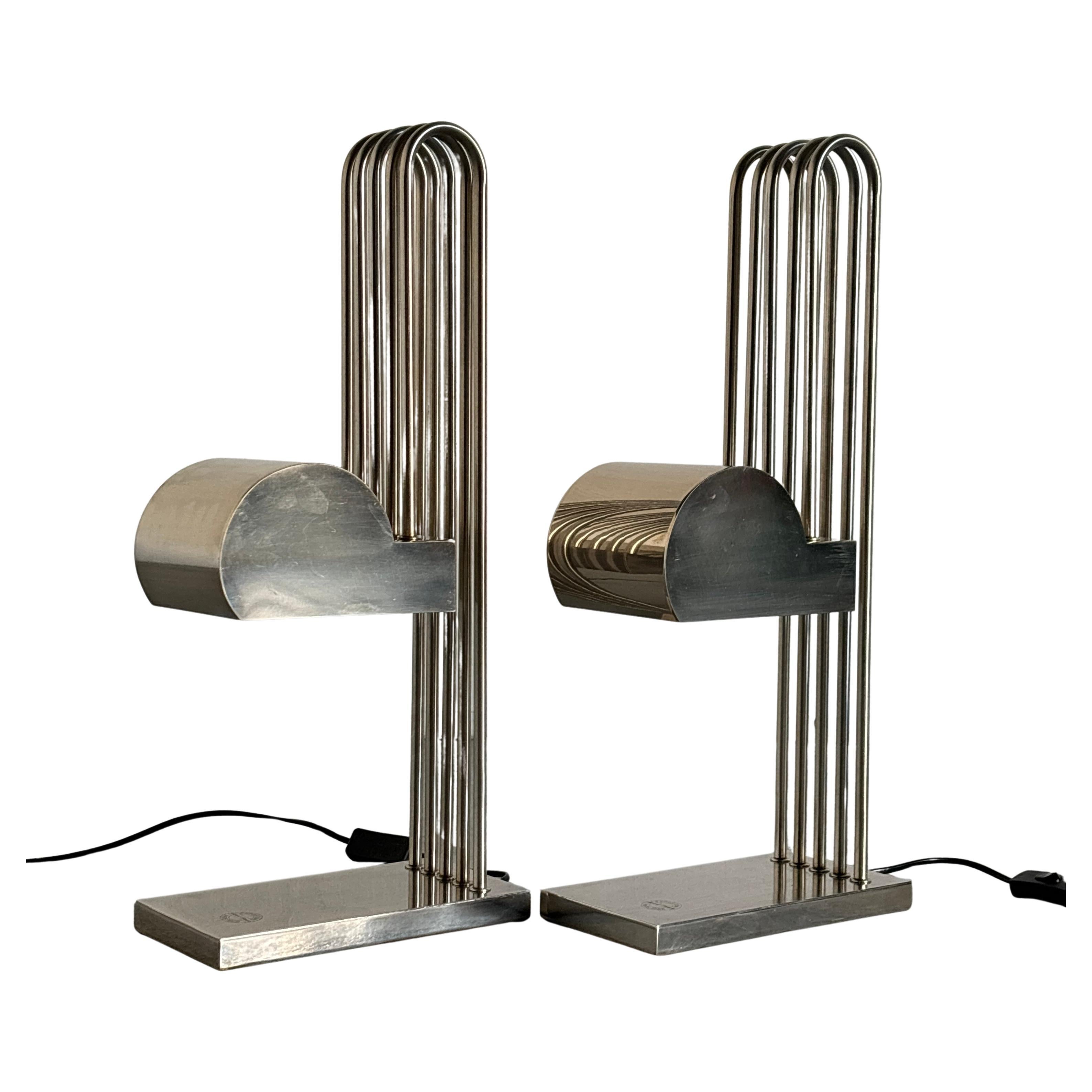 Pair of Marcel Breuer Art Deco Architectural Lamps, Paris Exposition For Sale