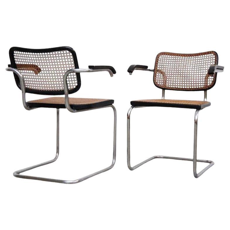Pair of Marcel Breuer B64 Design Cesca Chairs by Gavina, circa 1960