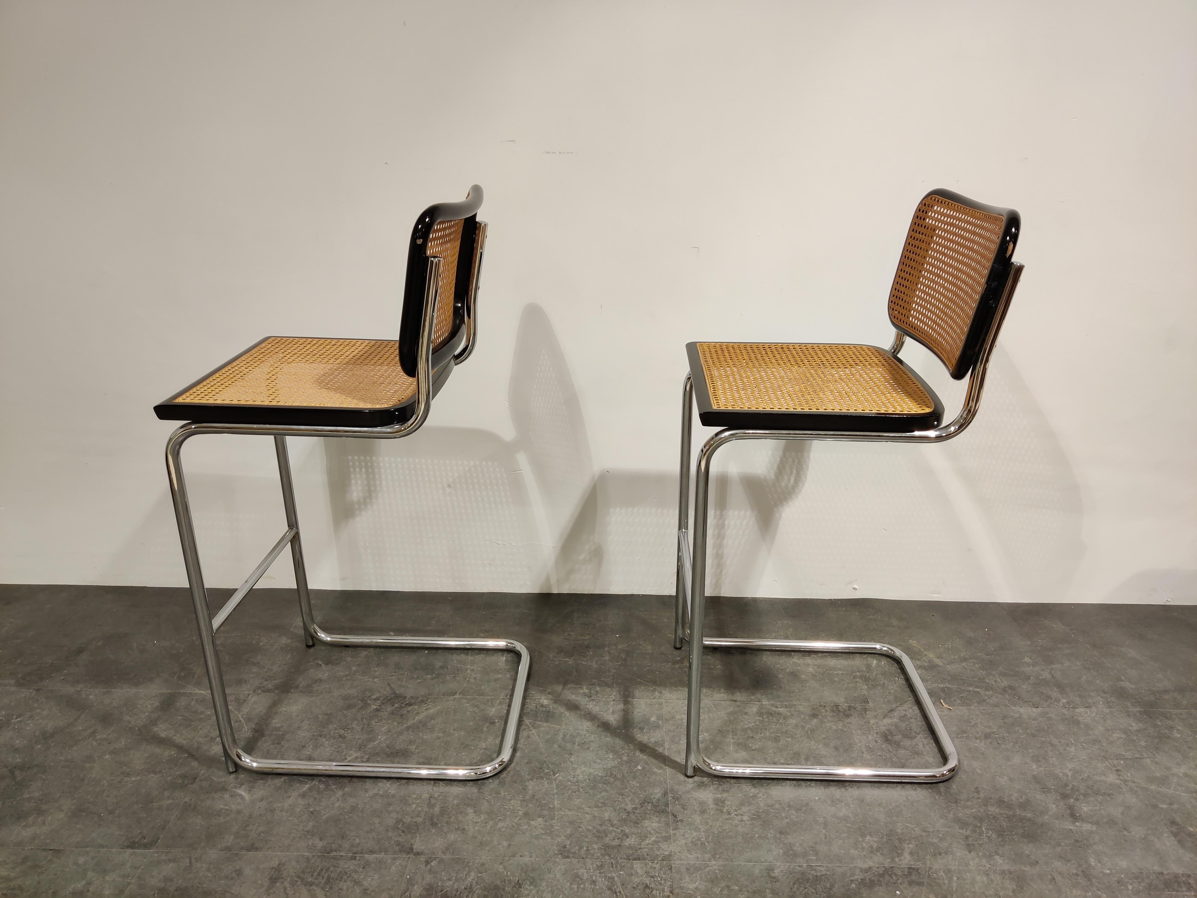 Pair of Marcel Breuer Bar Stools, 1970s In Good Condition In HEVERLEE, BE