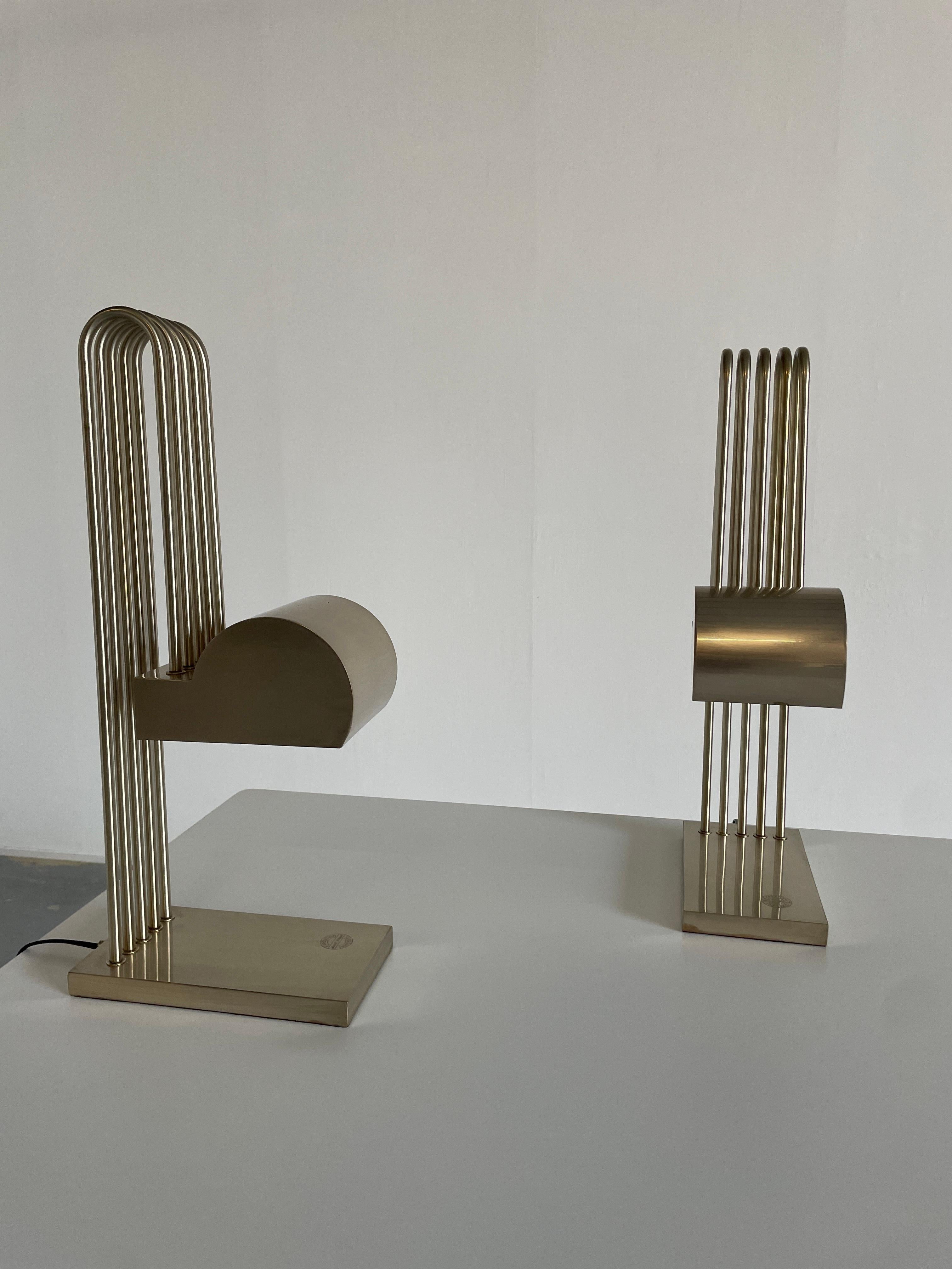 Pair of Marcel Breuer Bauhaus Table Lamps for the Paris Exhibition 1925, France 1