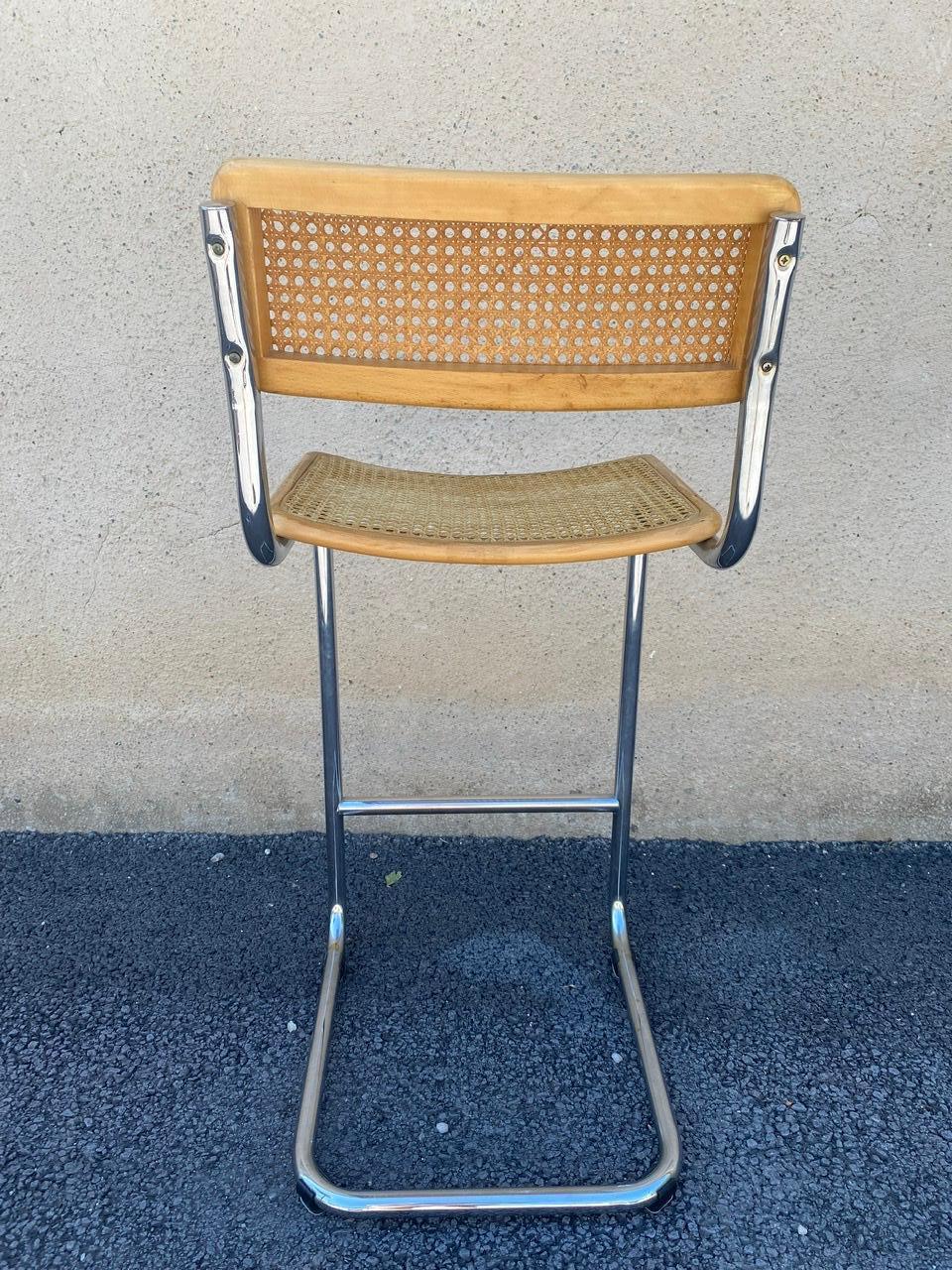 Pair of Marcel Breuer Cesca Model S32 Bar Chairs - 1970 In Good Condition In Saint Rémy de Provence, FR