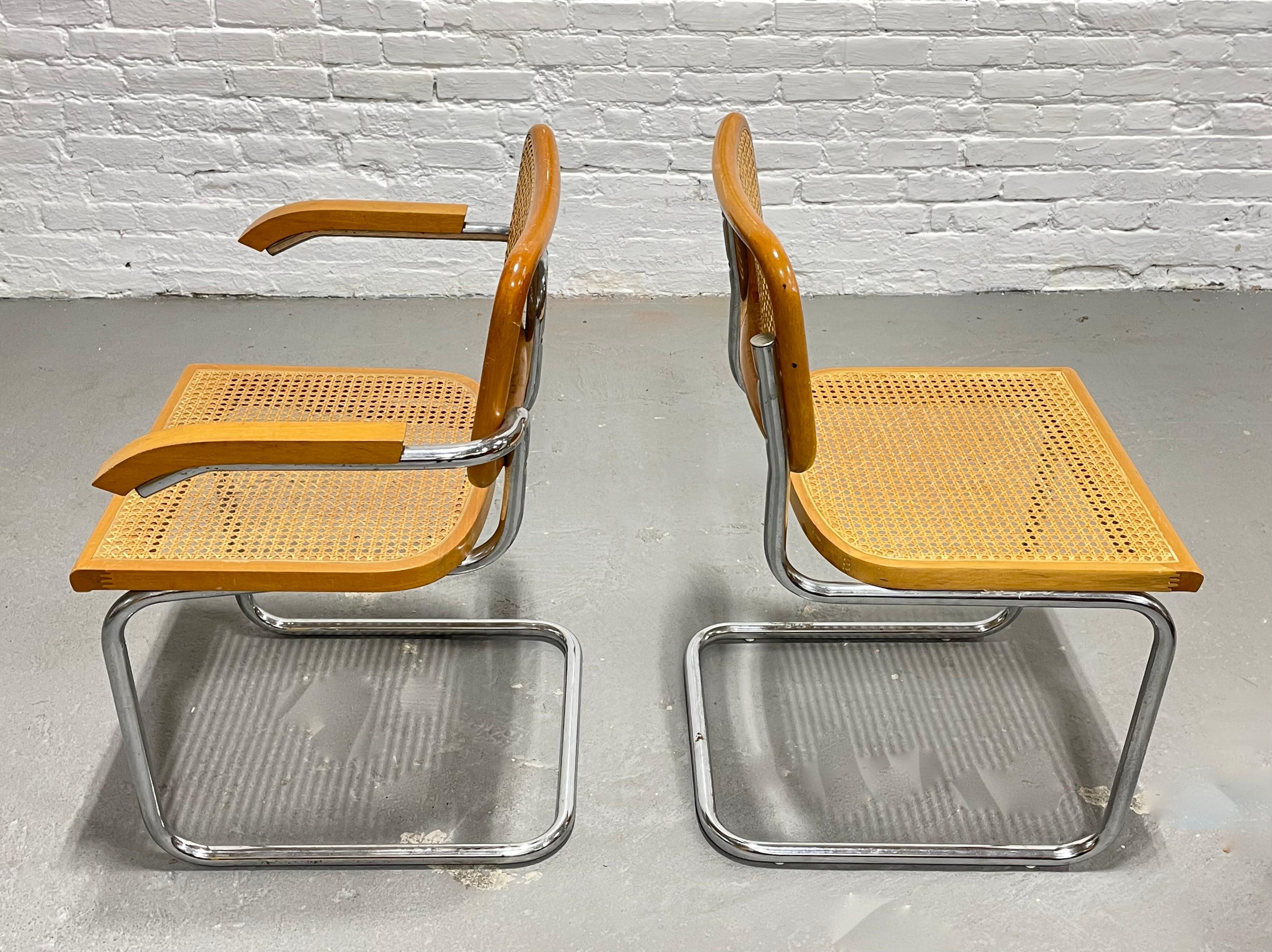 Pair of Marcel Breuer CESCA styled Mid Century Modern DINING CHAIRS For Sale 6