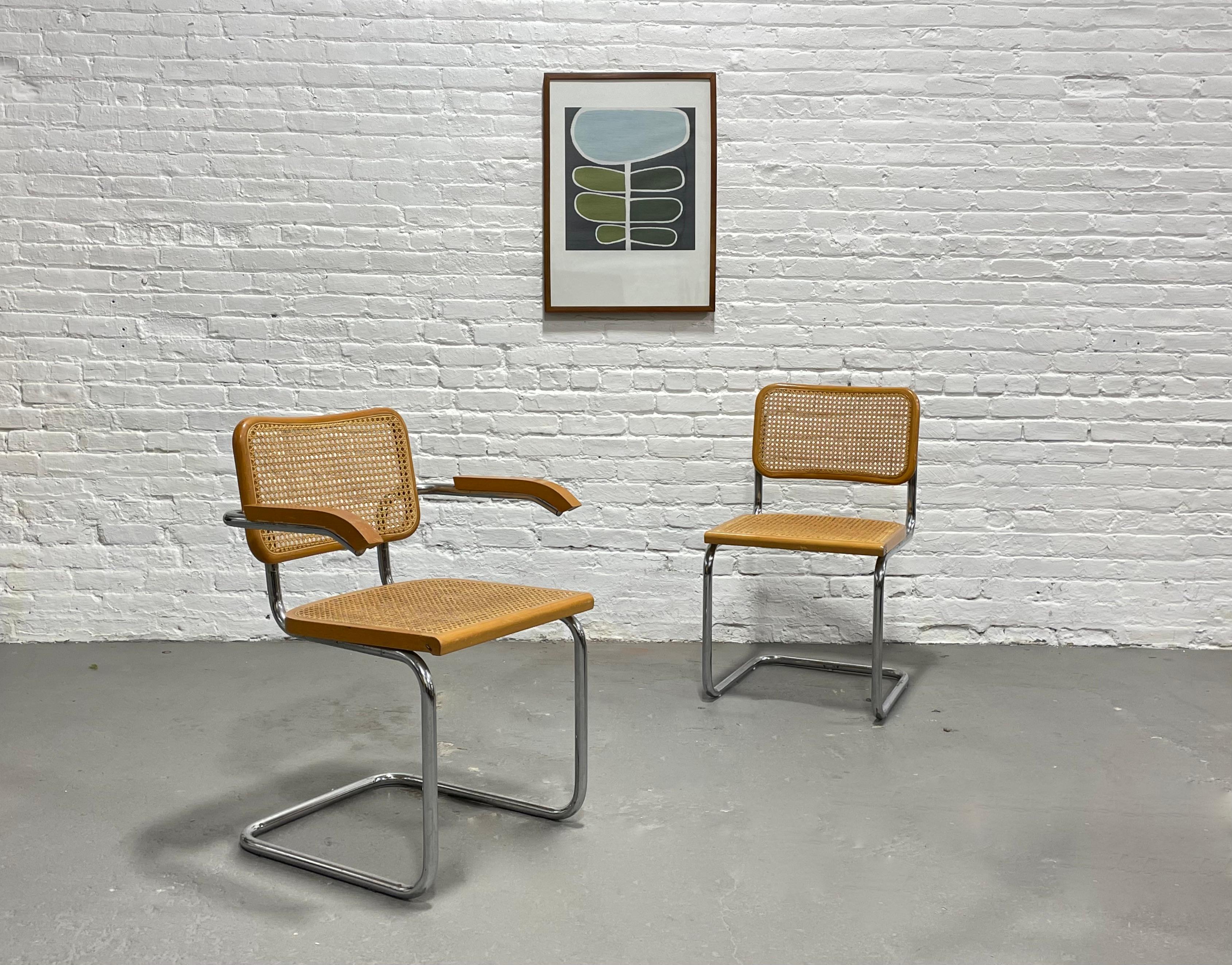 Late 20th Century Pair of Marcel Breuer CESCA styled Mid Century Modern DINING CHAIRS For Sale