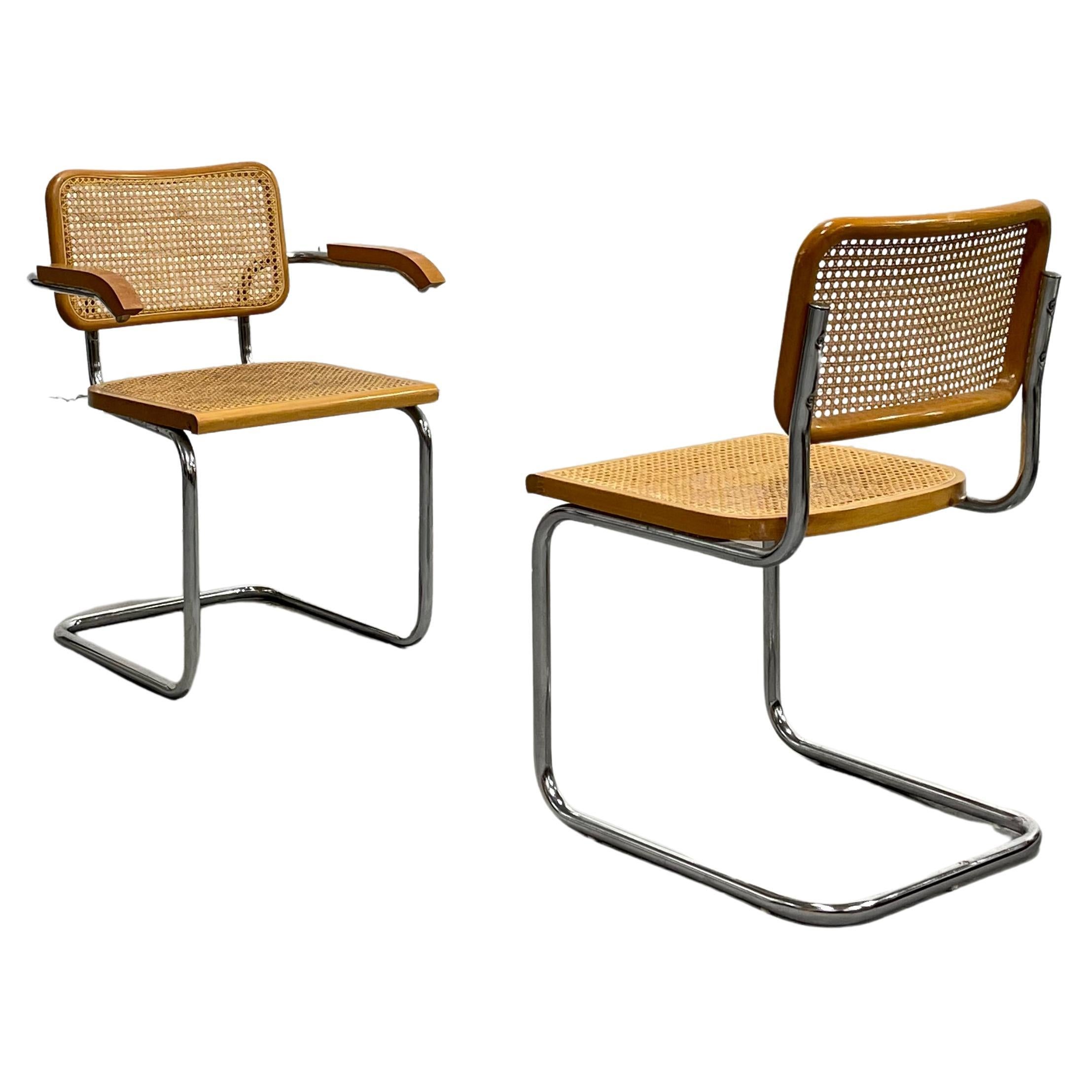 Pair of Marcel Breuer CESCA styled Mid Century Modern DINING CHAIRS