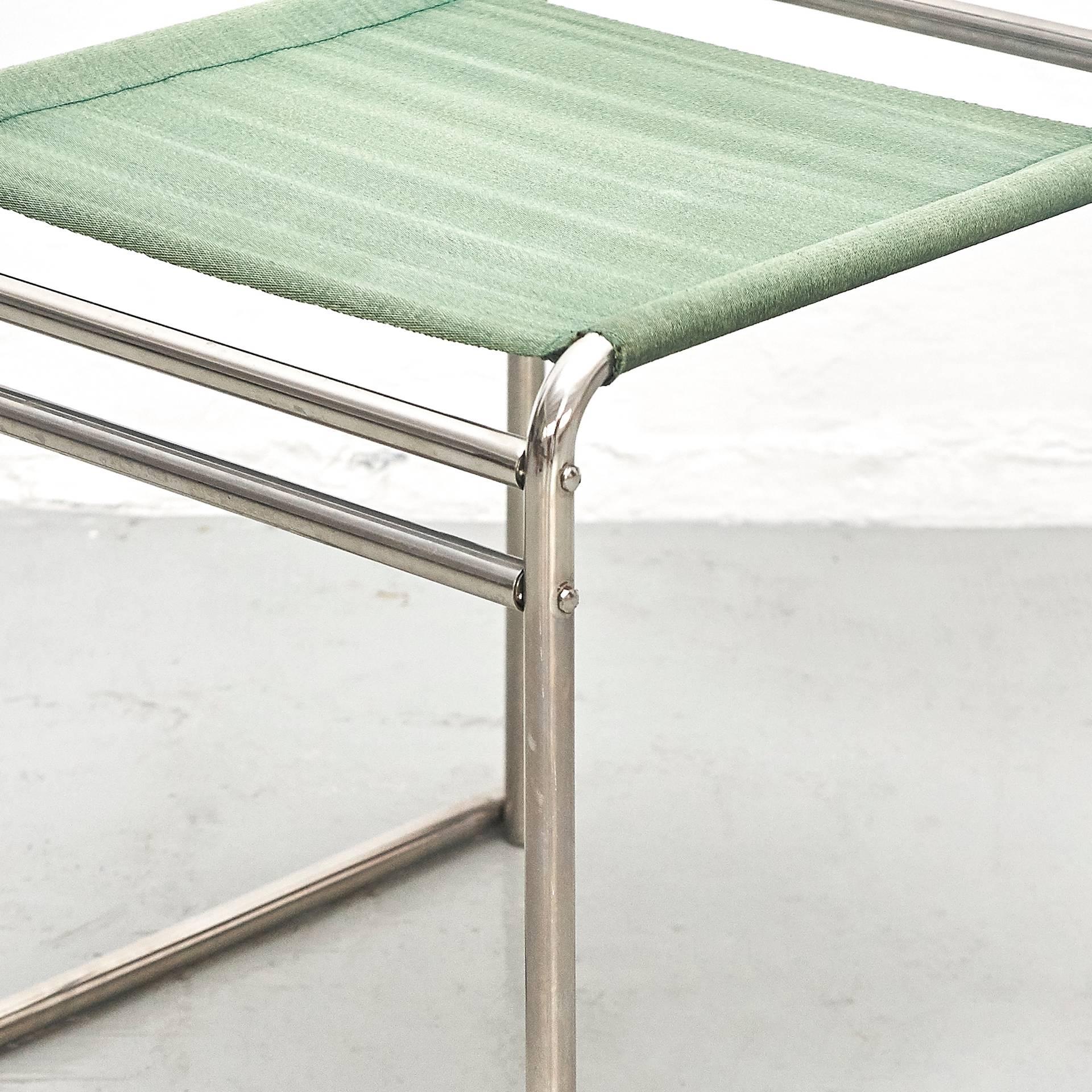 Pair of Marcel Breuer Mid-Century Modern Bauhaus Metal and Fabric B5 Chairs 2