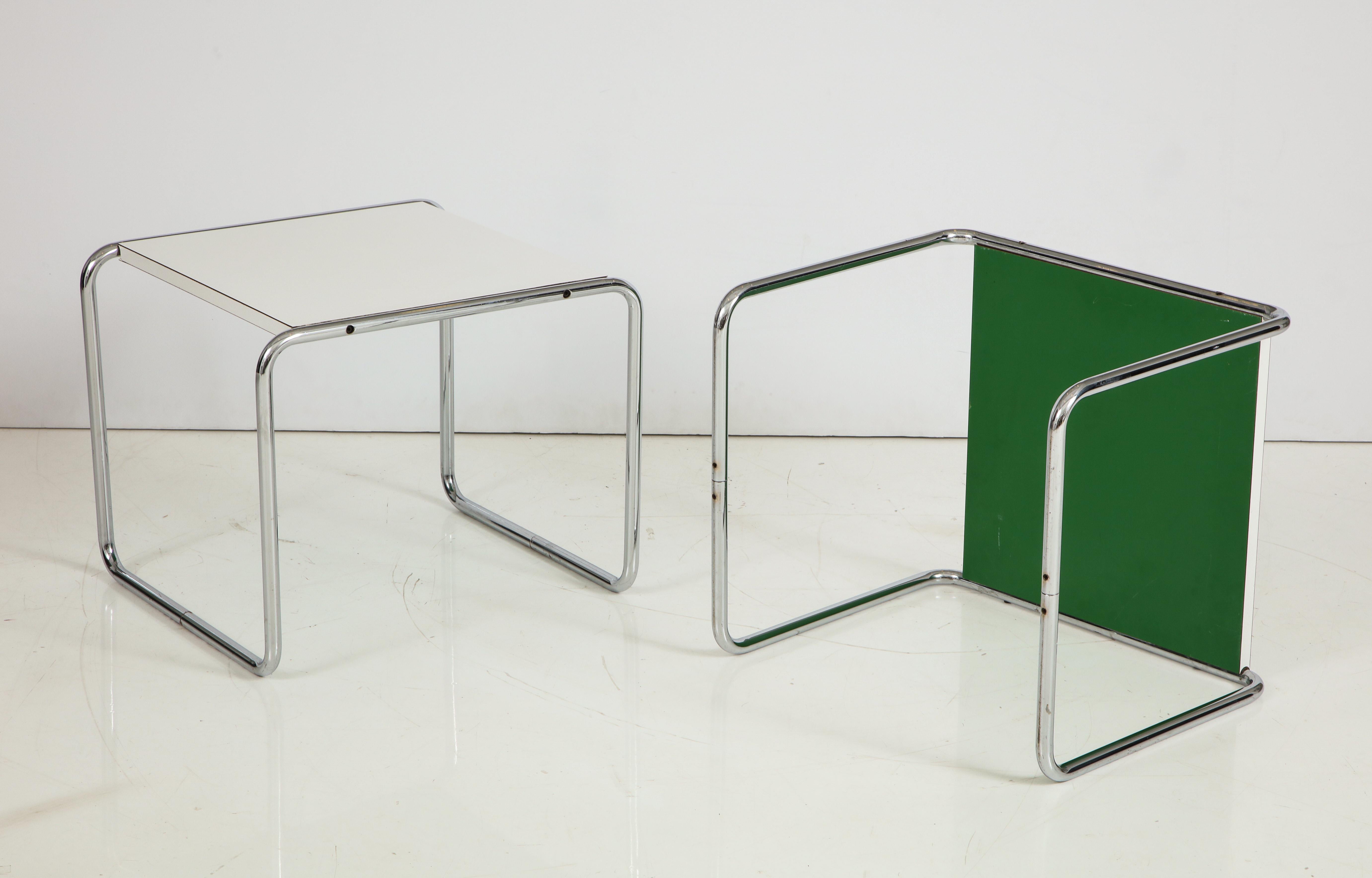 Pair of Marcel Breuer Tubular Steel Side Tables or Stools for Knoll 1