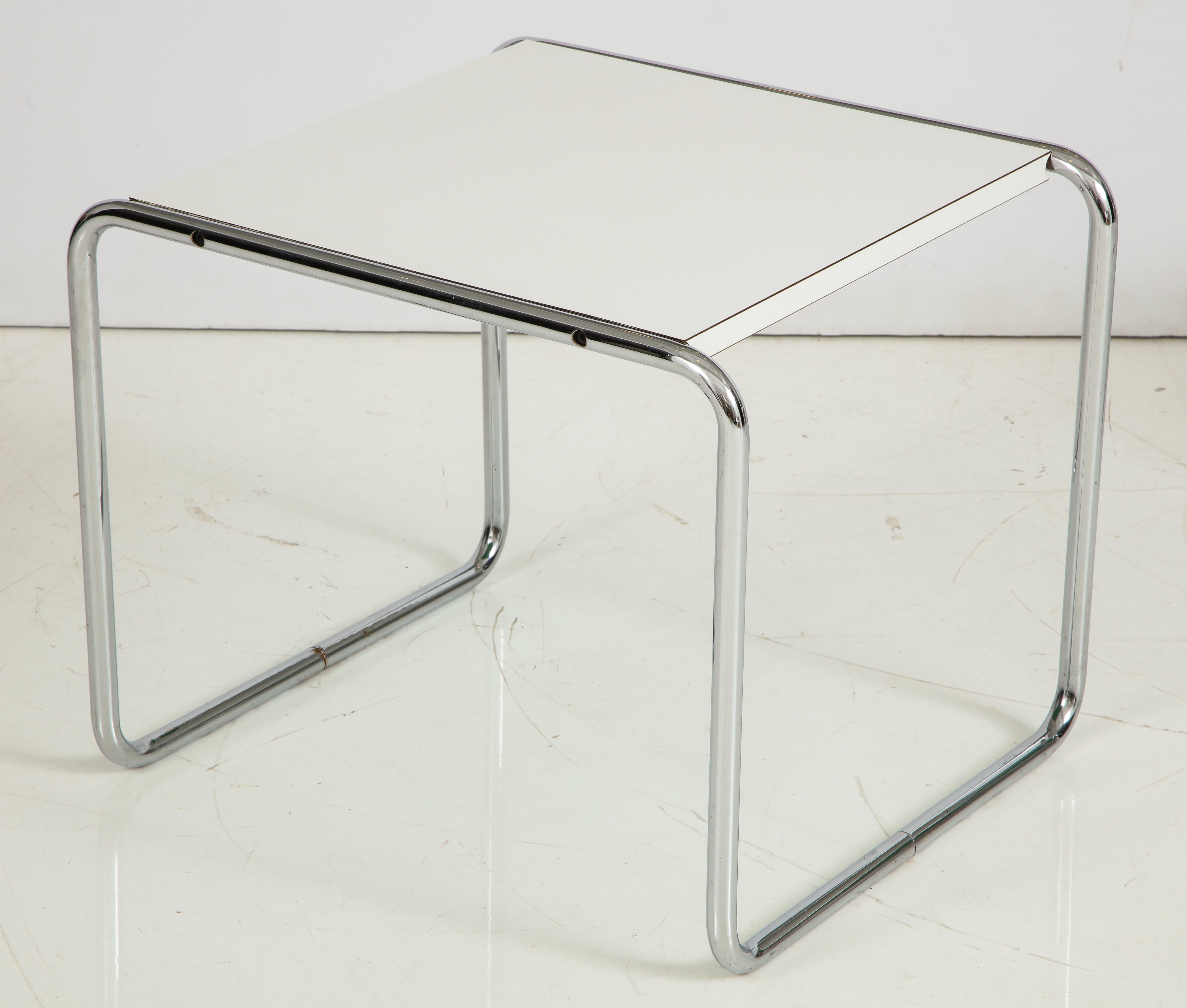 Formica Pair of Marcel Breuer Tubular Steel Side Tables or Stools for Knoll