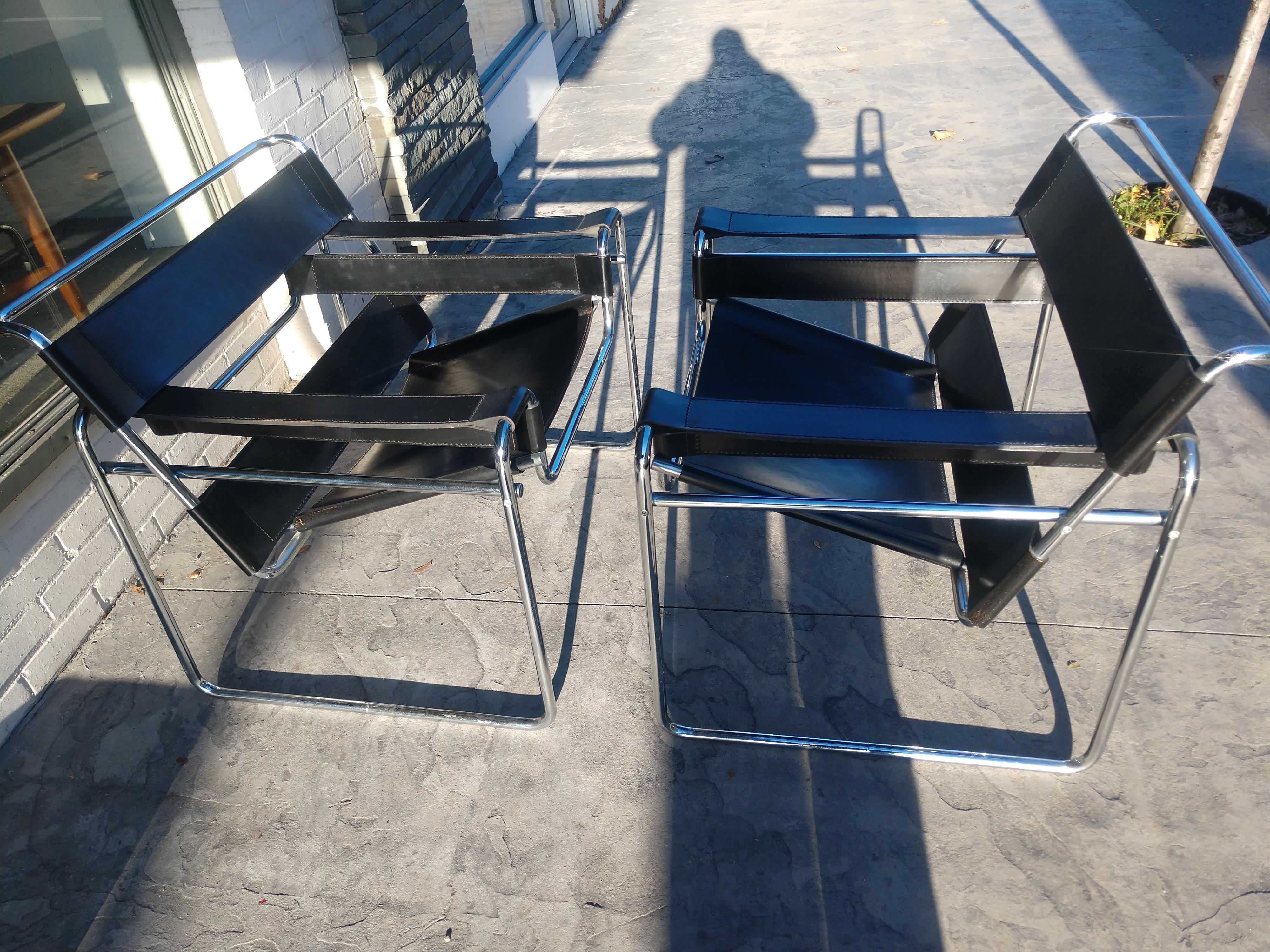 Pair of Marcel Breuer Wassily Chairs Knoll Stendig 1