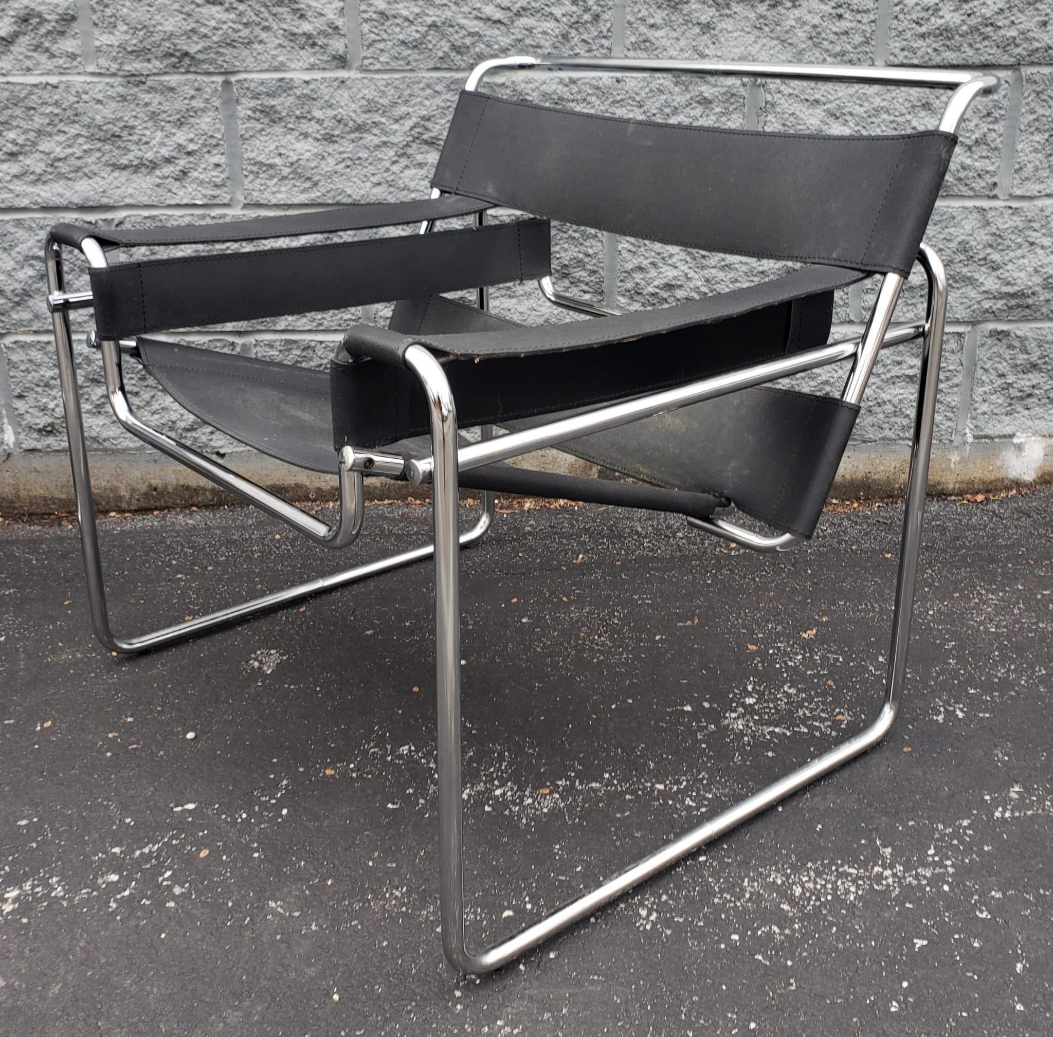 Paire de fauteuils de salon de style Marcel Brewer Wassily, vers 1990 Bon état à Germantown, MD