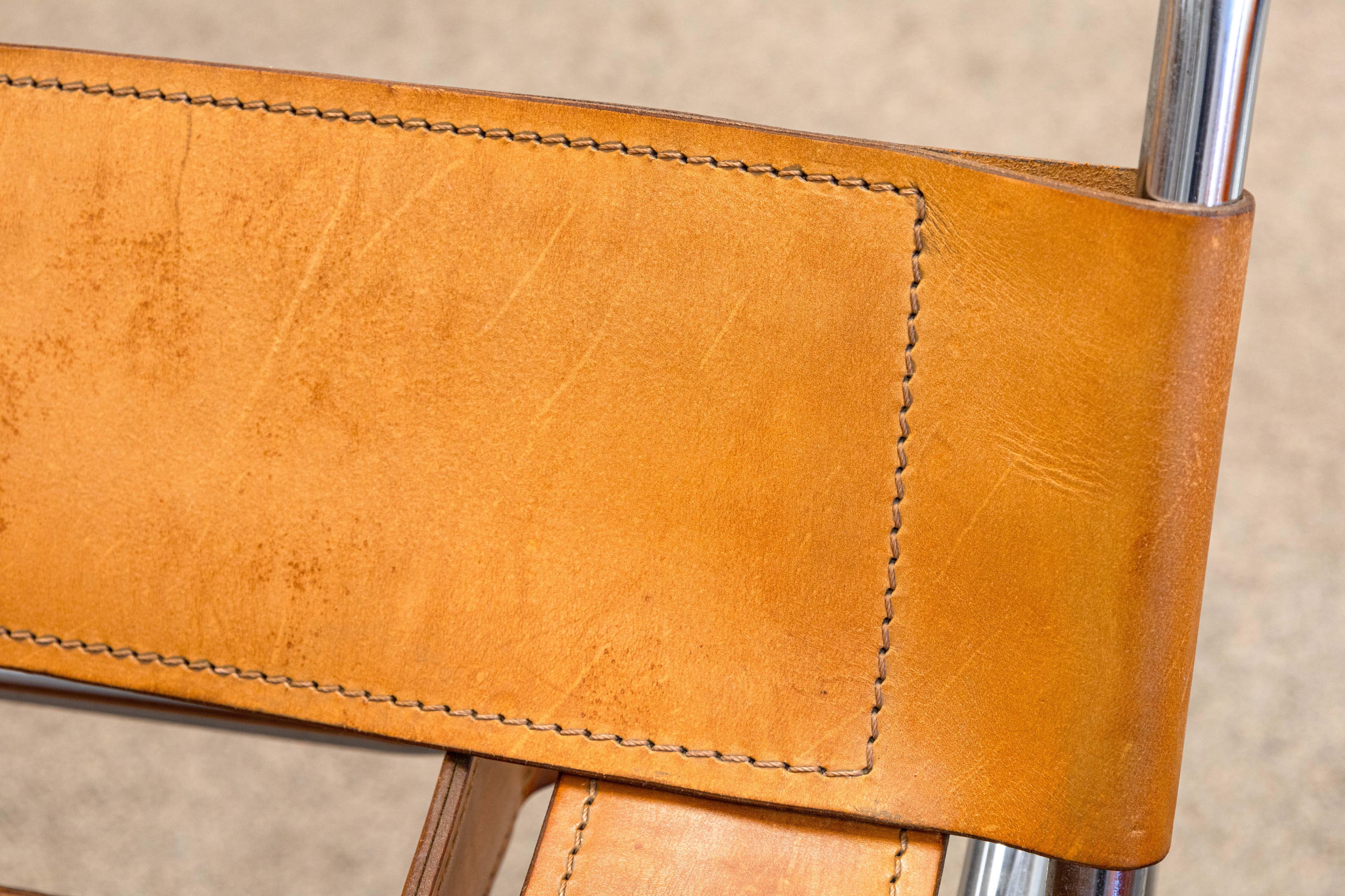 Pair of Marcel Bruer for Knoll Cognac Leather Wassily Chairs 4