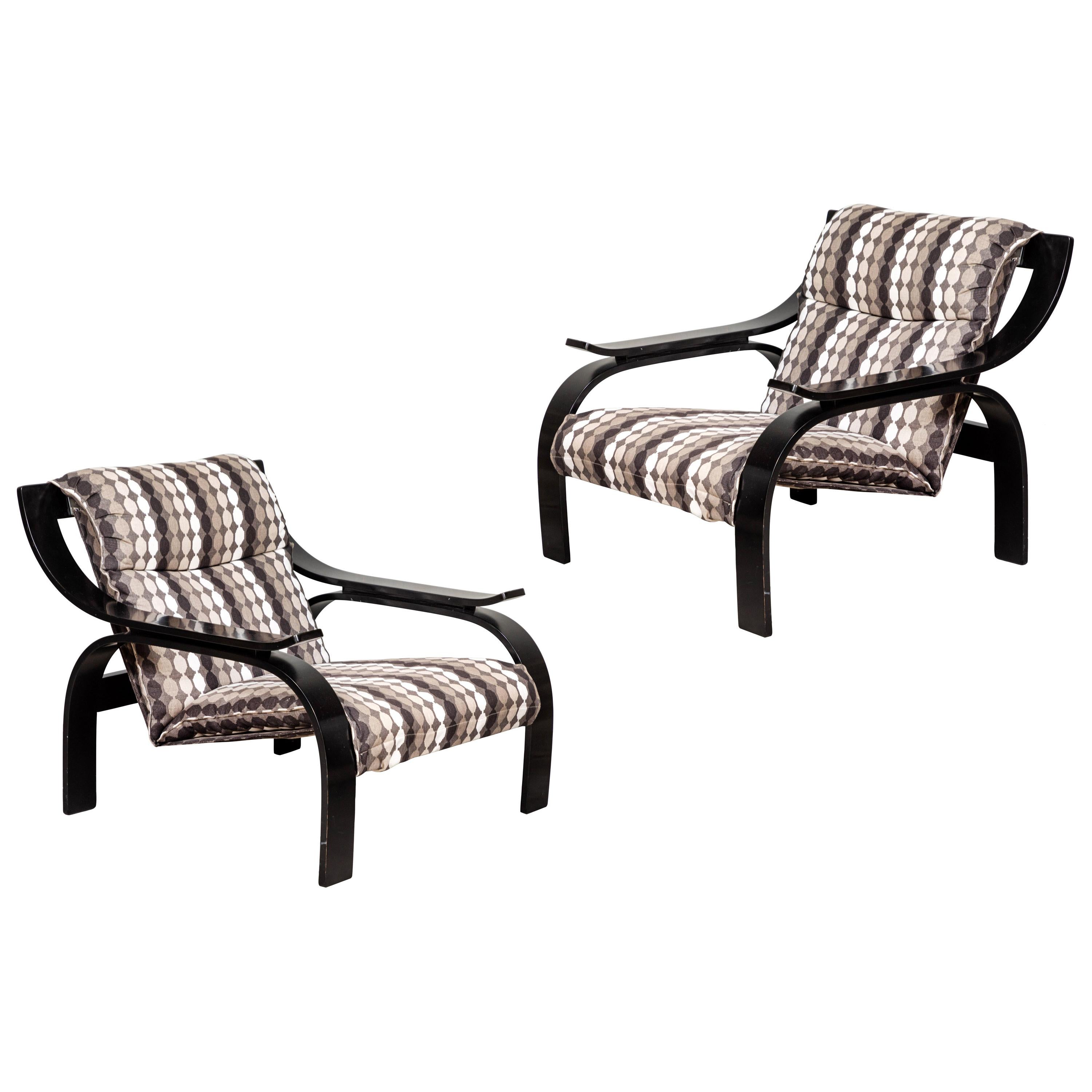 Pair of Marco Zanuso Chairs by Arflex, 1964