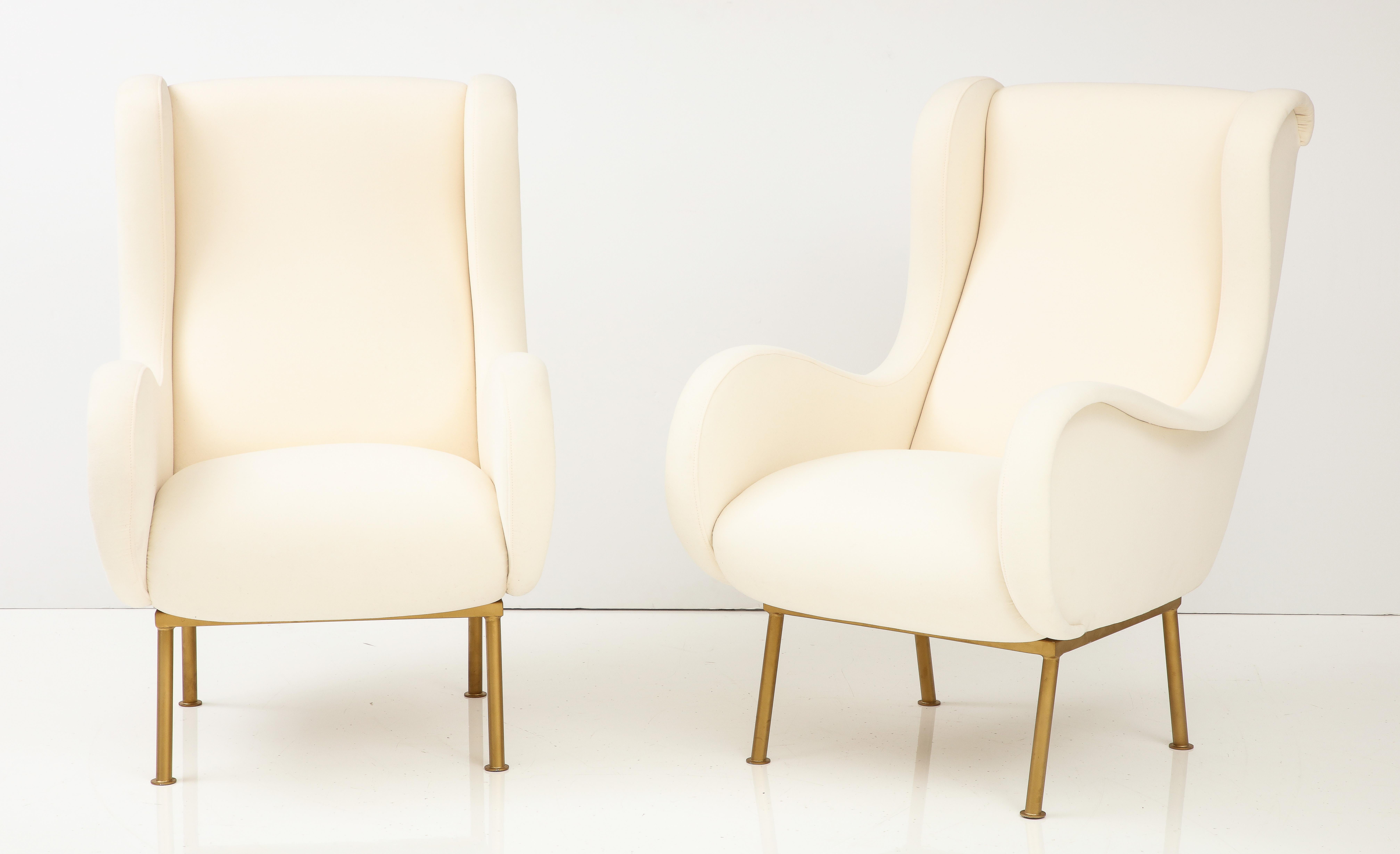 Mid-Century Modern Pair of Marco Zanuso for Arflex 'Senior' Lounge Chairs, Italy, circa 1951  For Sale
