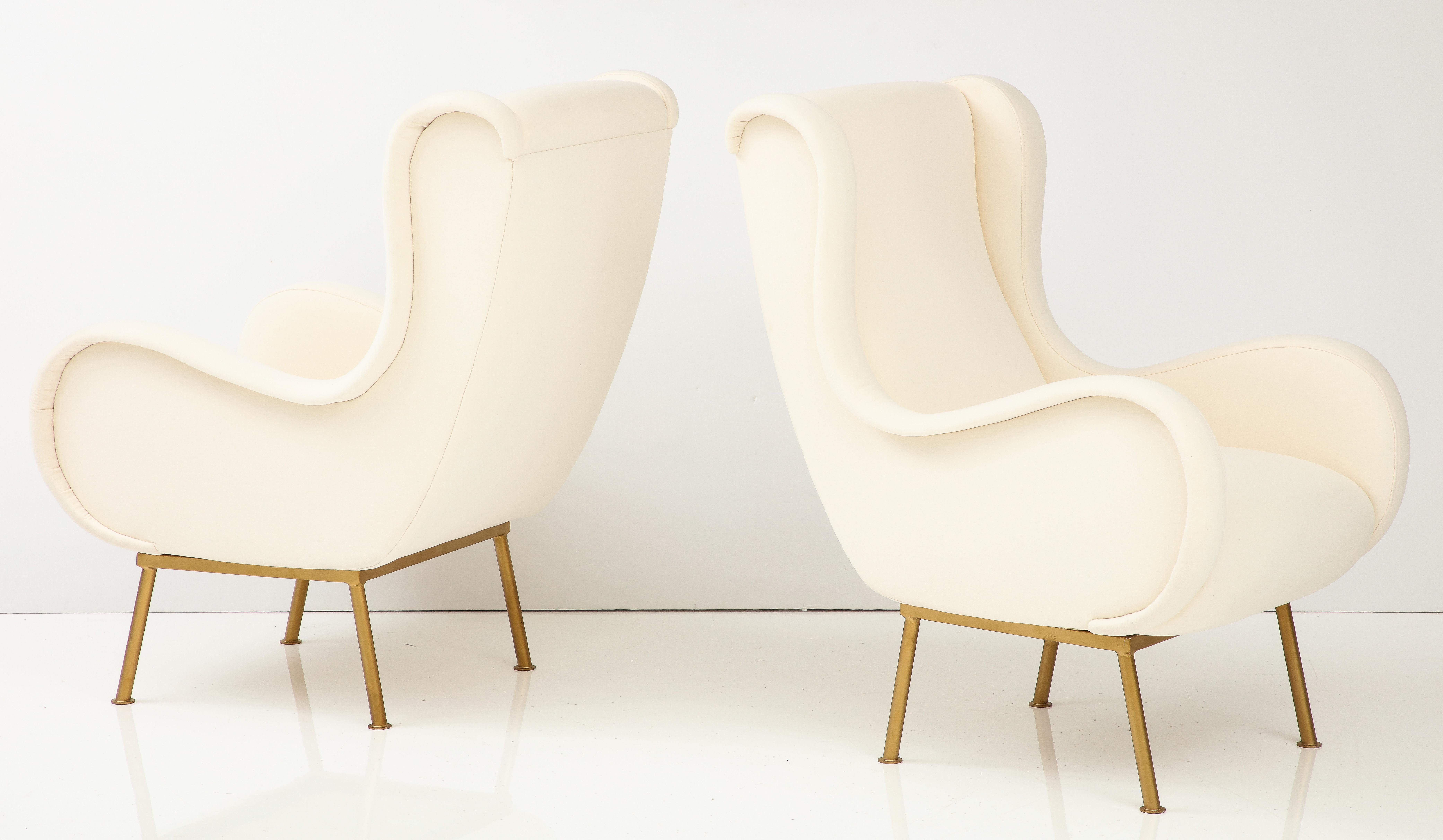 Pair of Marco Zanuso for Arflex 'Senior' Lounge Chairs, Italy, circa 1951 In Good Condition In New York, NY