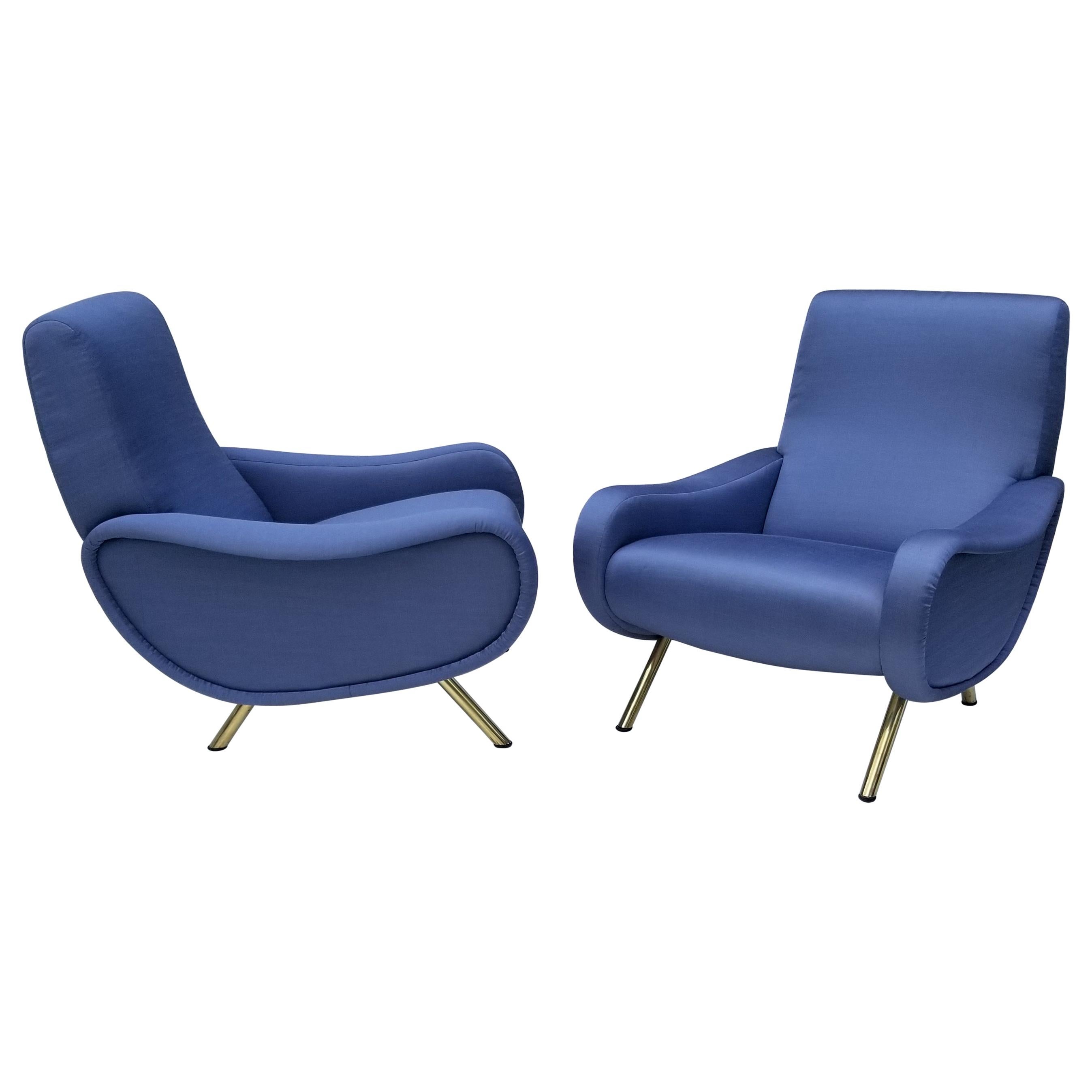 Pair of Marco Zanuso Lady Chairs, Early Edition
