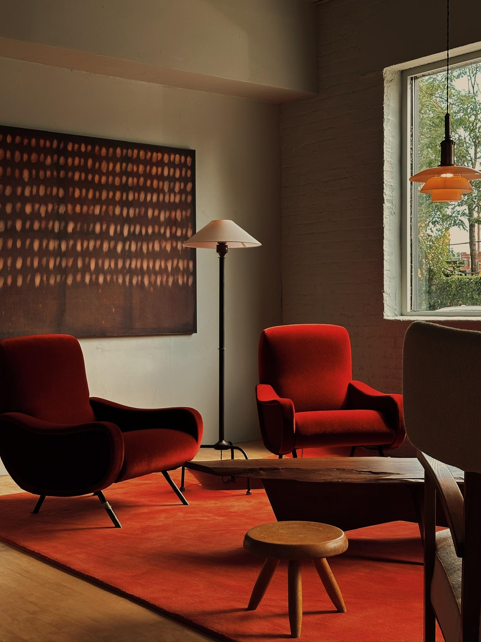 Pareja de Sillones de Dama Marco Zanuso Rojo en venta 5