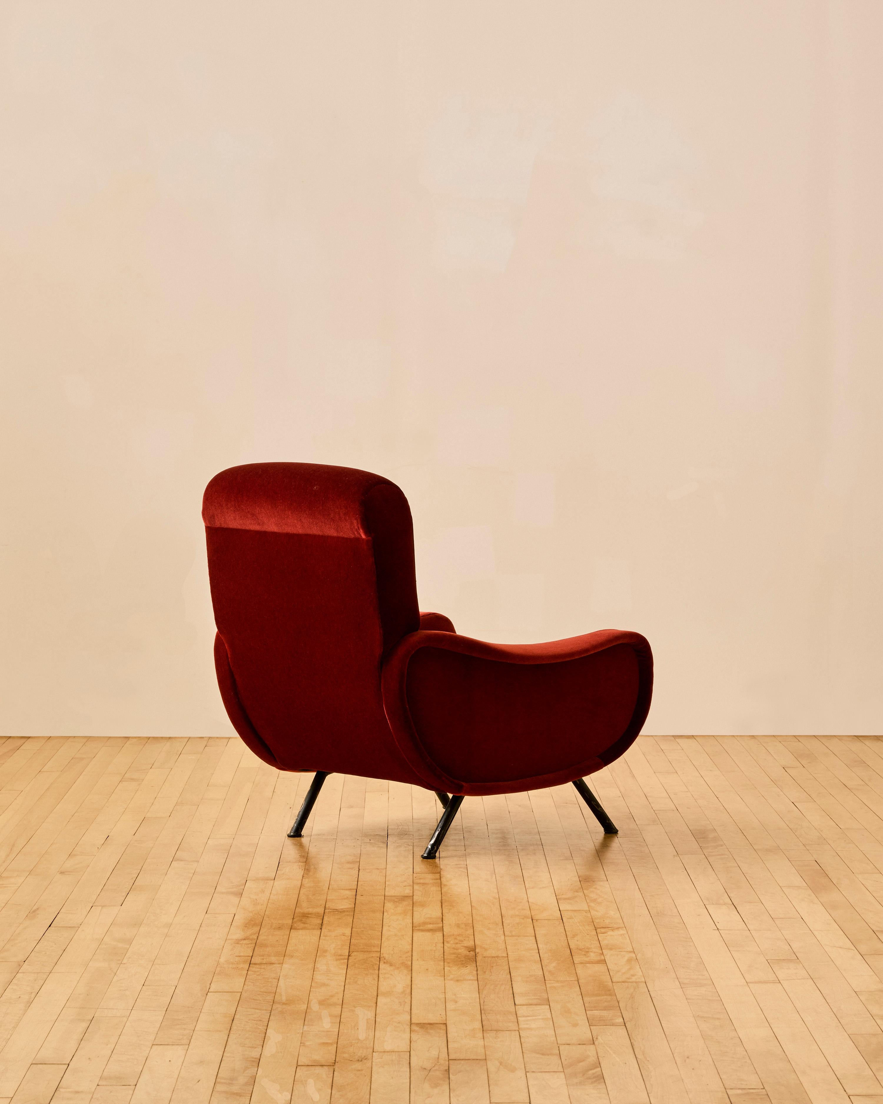 Pareja de Sillones de Dama Marco Zanuso Rojo mediados del siglo XX en venta