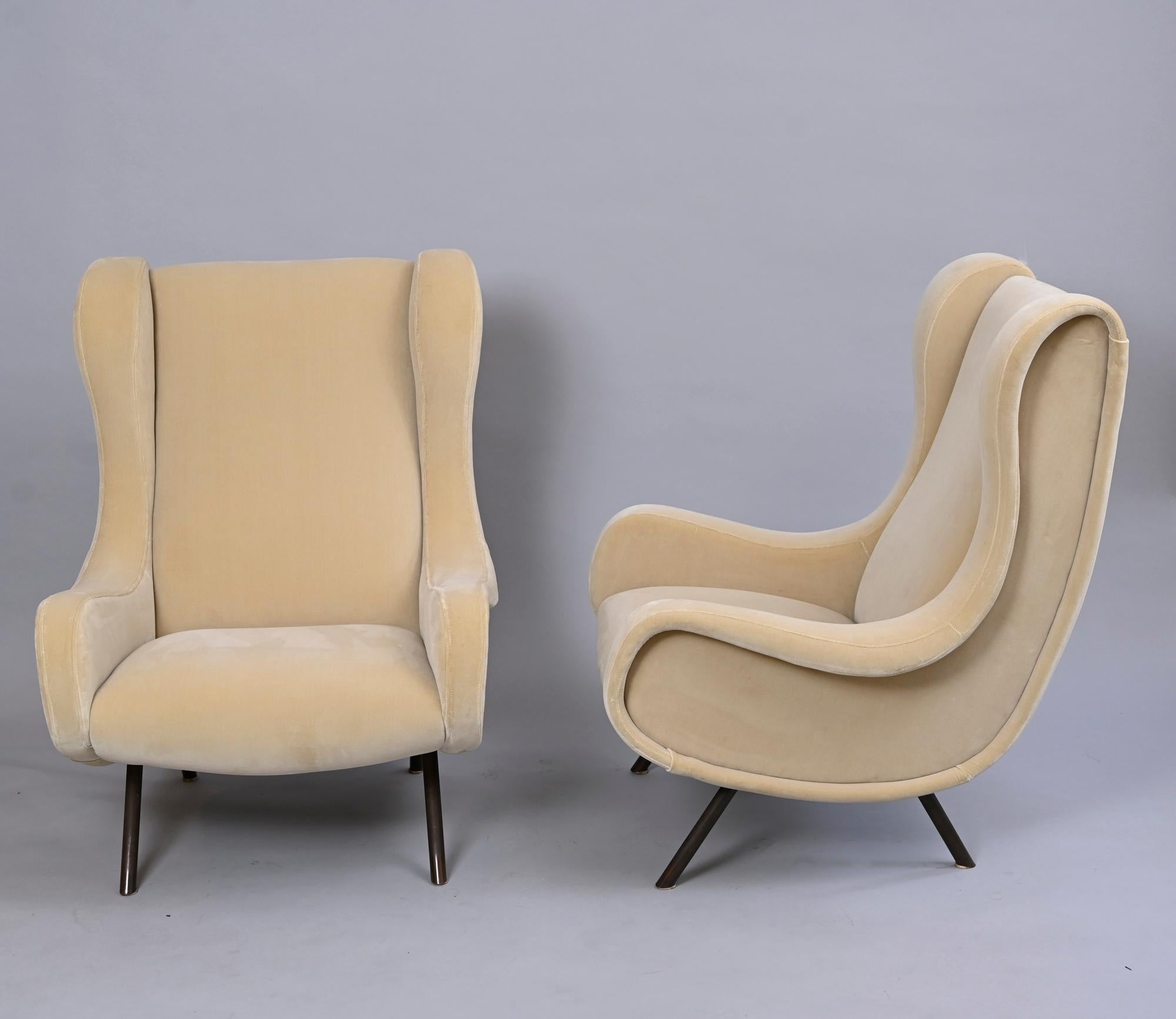Italian Pair of Marco Zanuso Senior Armchairs for Arflex, Italy  c1950