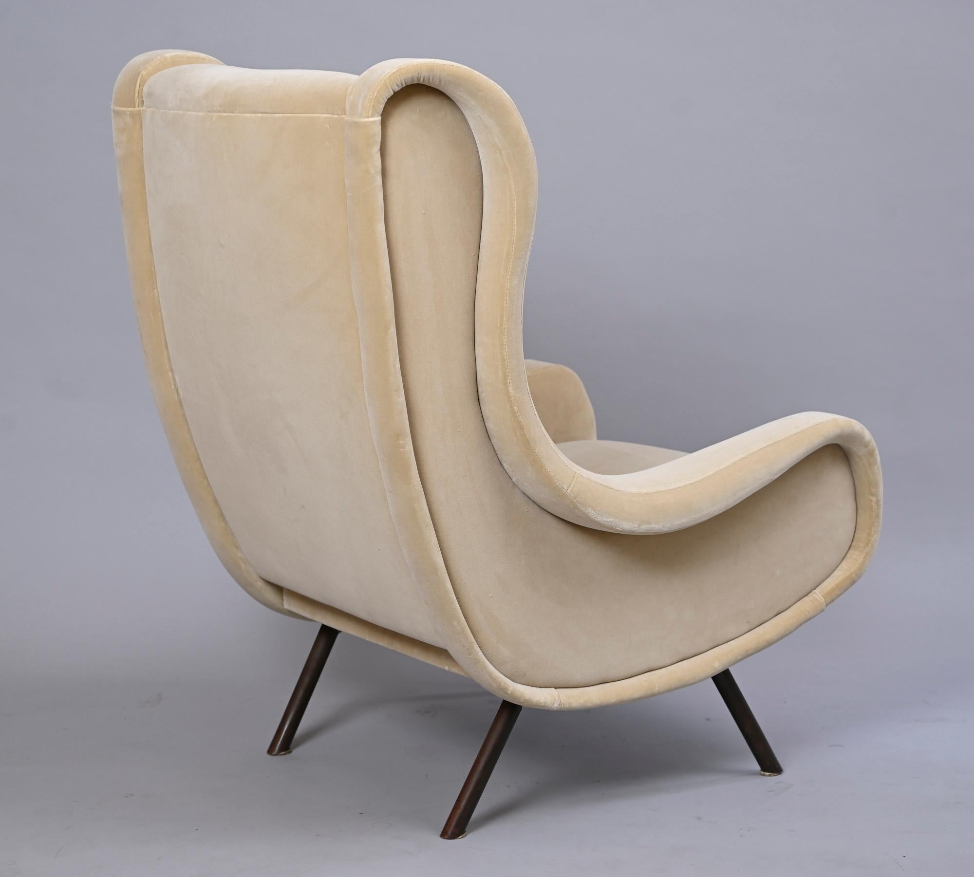 Upholstery Pair of Marco Zanuso Senior Armchairs for Arflex, Italy  c1950