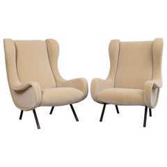 Pair of Marco Zanuso Senior Armchairs for Arflex, Italy  c1950