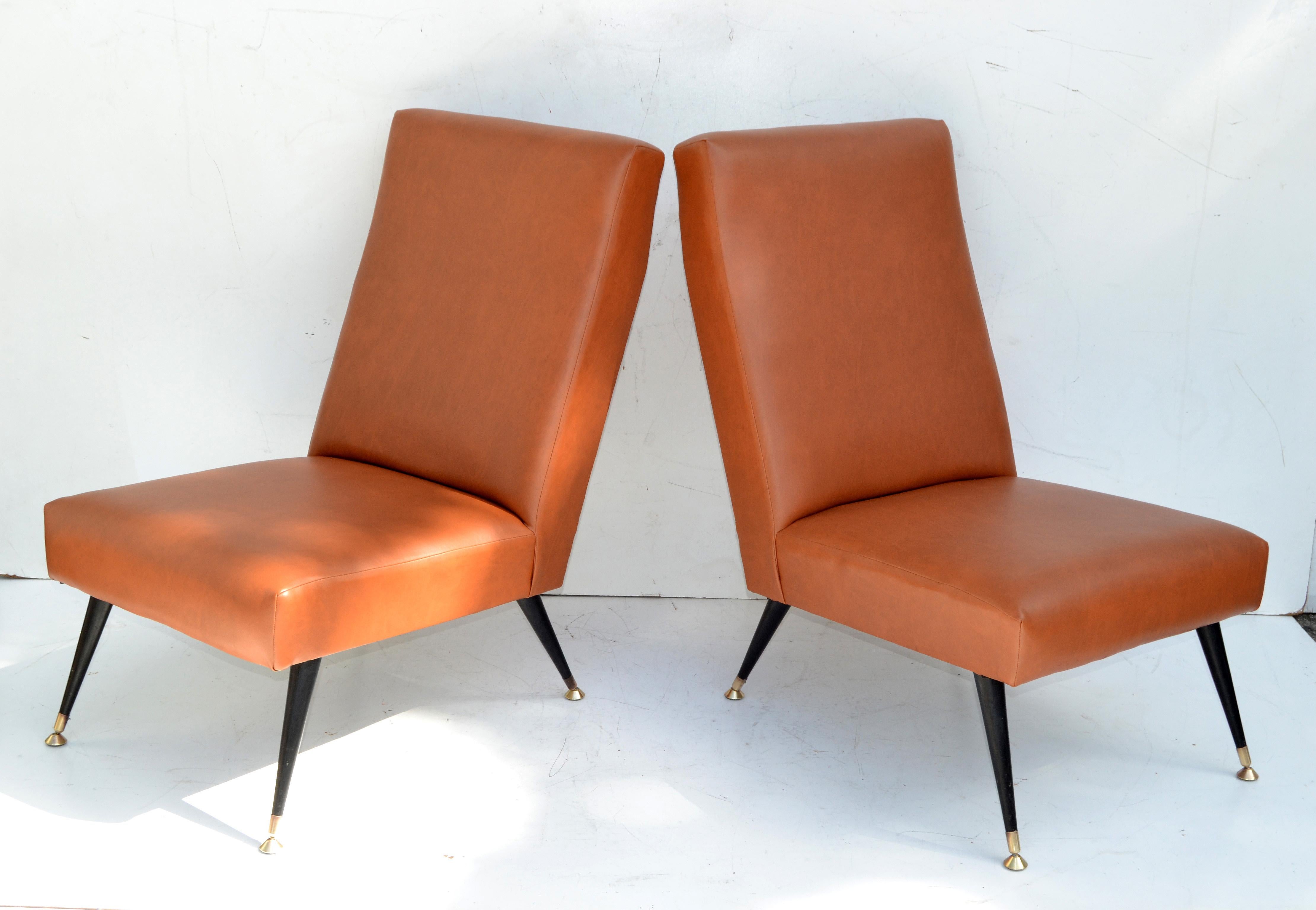 Pair of Marco Zanuso for Arflex slipper chairs.
Measurements: 21