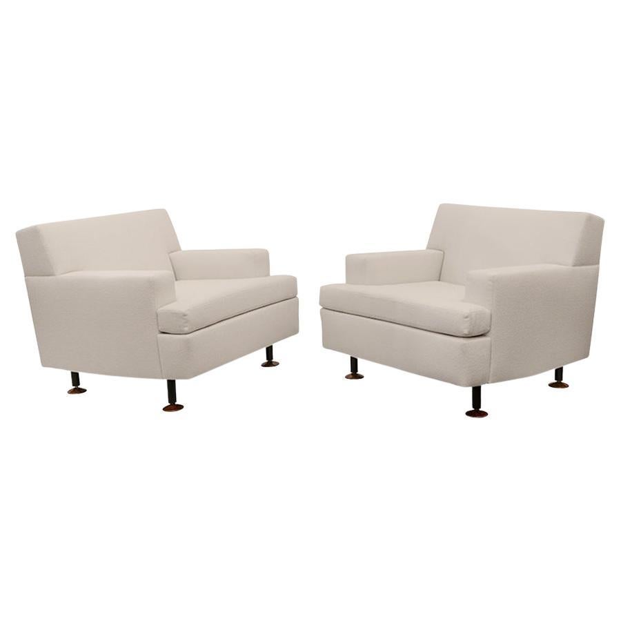 Pair of Marco Zanuso " Square " Armchairs for Arflex , Italy 1960's For Sale