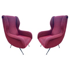 Pair of Marco Zanuso Style Lounge Chairs, Italy, 1960s