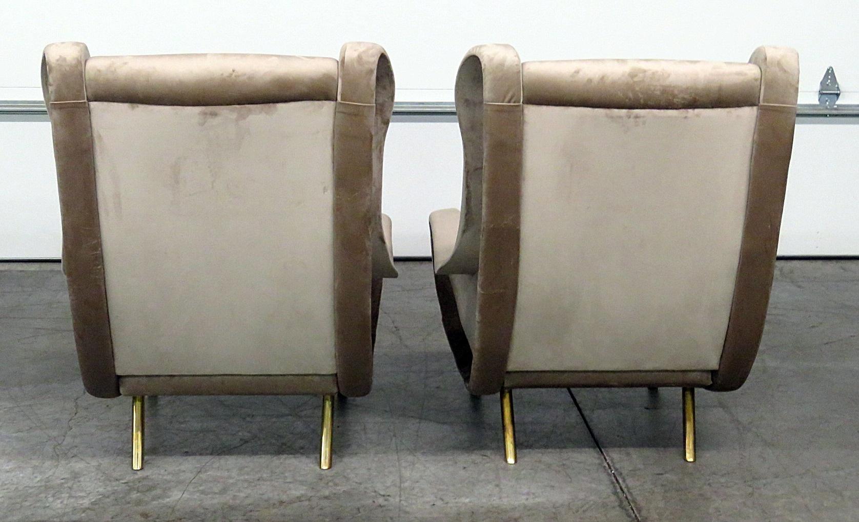 Late 20th Century Pair of Marco Zanuso Style Modern Lounge Chairs