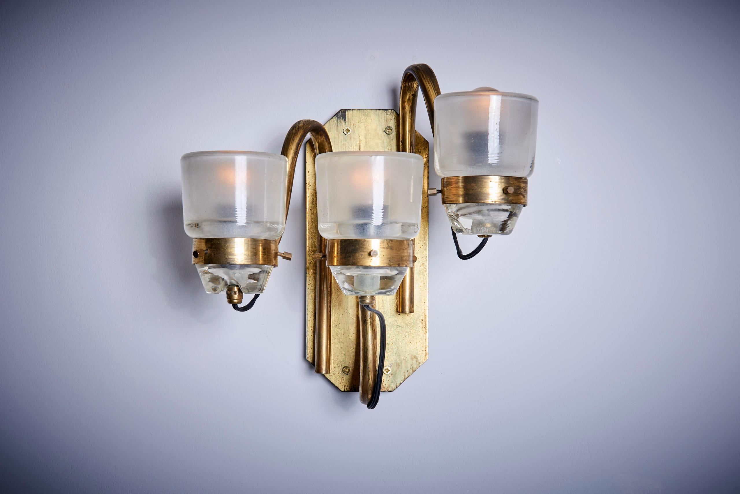 Pair of Marco Zanuso Wall Lamps or Sconces by O-Luce For Sale 1