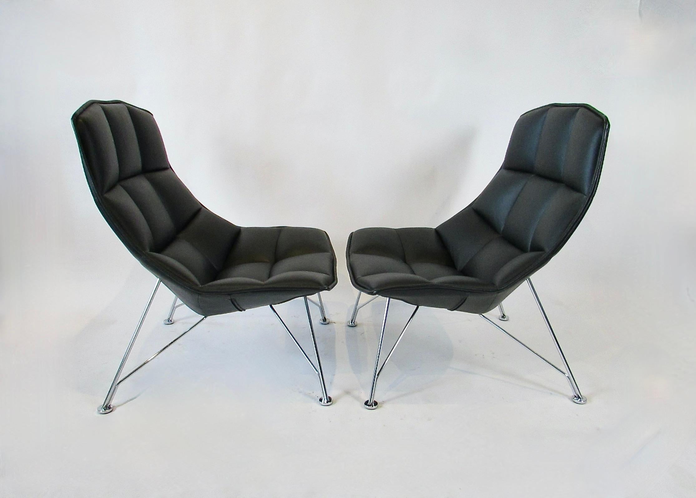 Paire de chaises longues en cuir noir Marcus Jehs & Jurgen Laub pour Knoll en vente 5