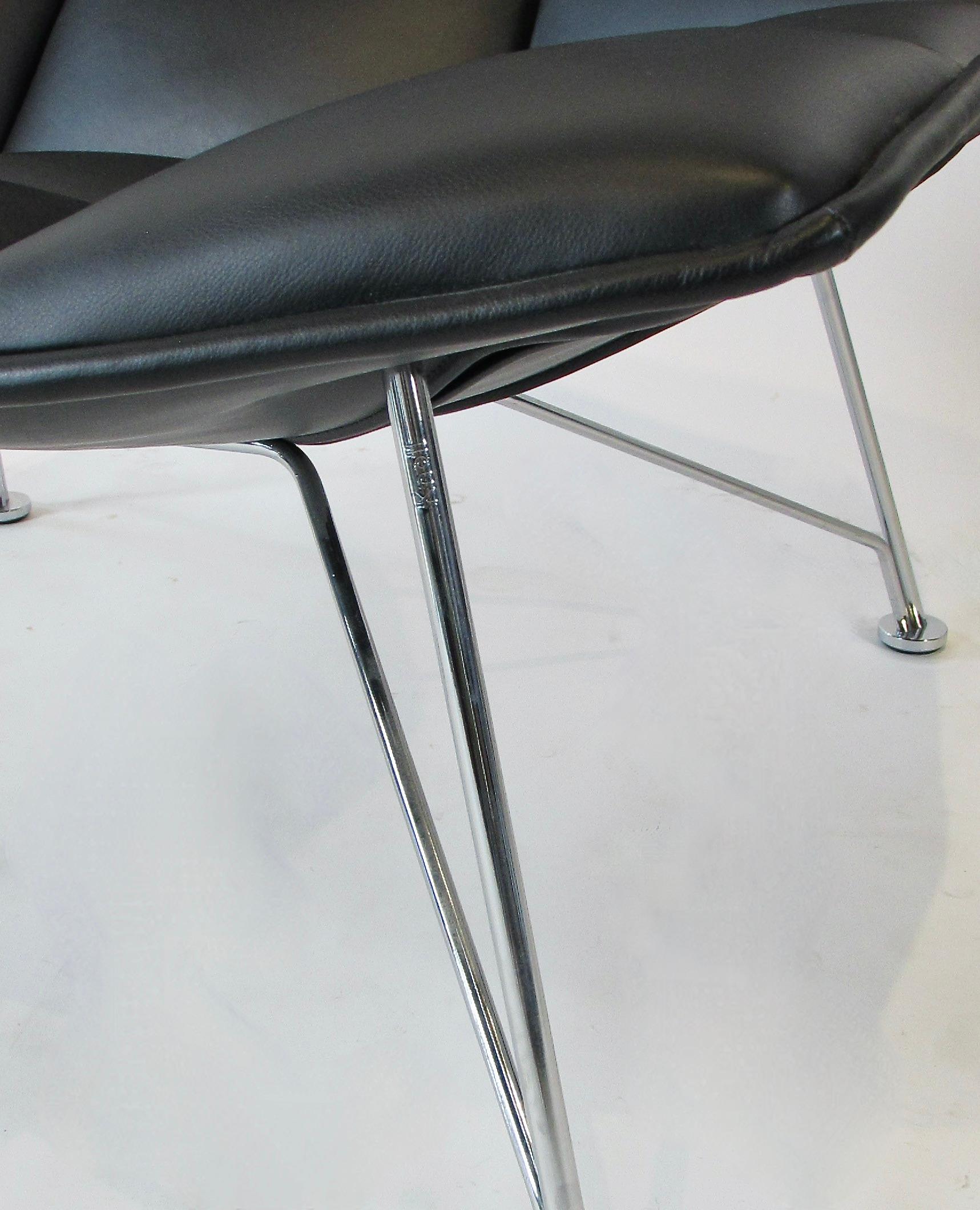 Paire de chaises longues en cuir noir Marcus Jehs & Jurgen Laub pour Knoll en vente 1