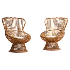 Pair of Margherita Wicker Armchairs by Franco Albini for Bonacina
