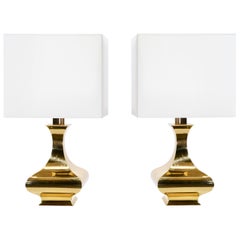 Pair of Maria Pergay Brass Table Lamps, 1970s