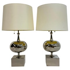 Coppia di lampade da tavolo in nichel lucido Marian Jamieson "Paris", American Lighting