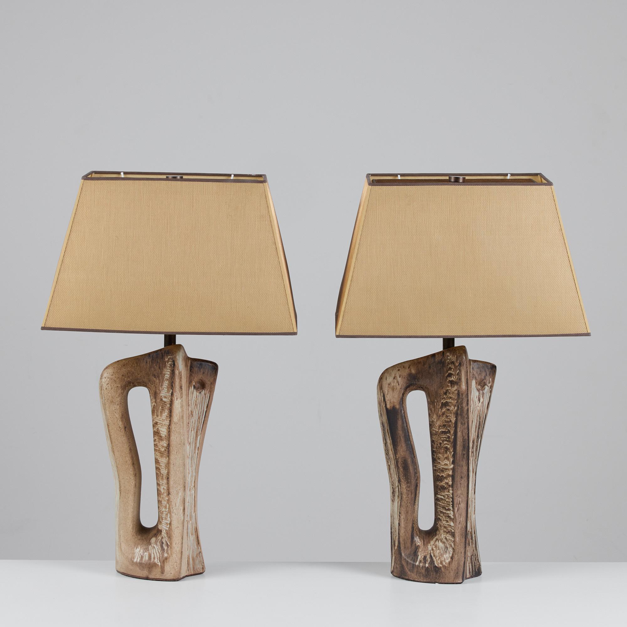 Mid-20th Century Pair of Marianna Von Allesch Ceramic Lamps