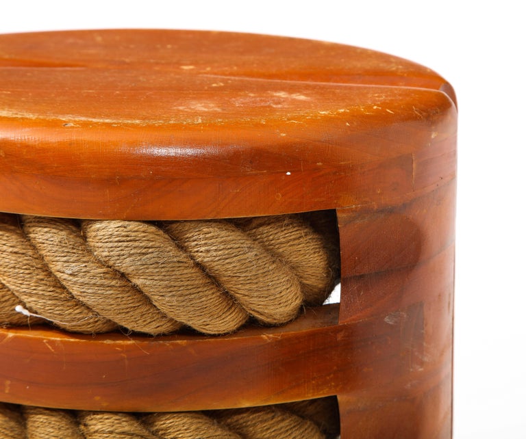 Pair of Marine Pulley Stools with Rope, France, 1960s For Sale at 1stDibs
