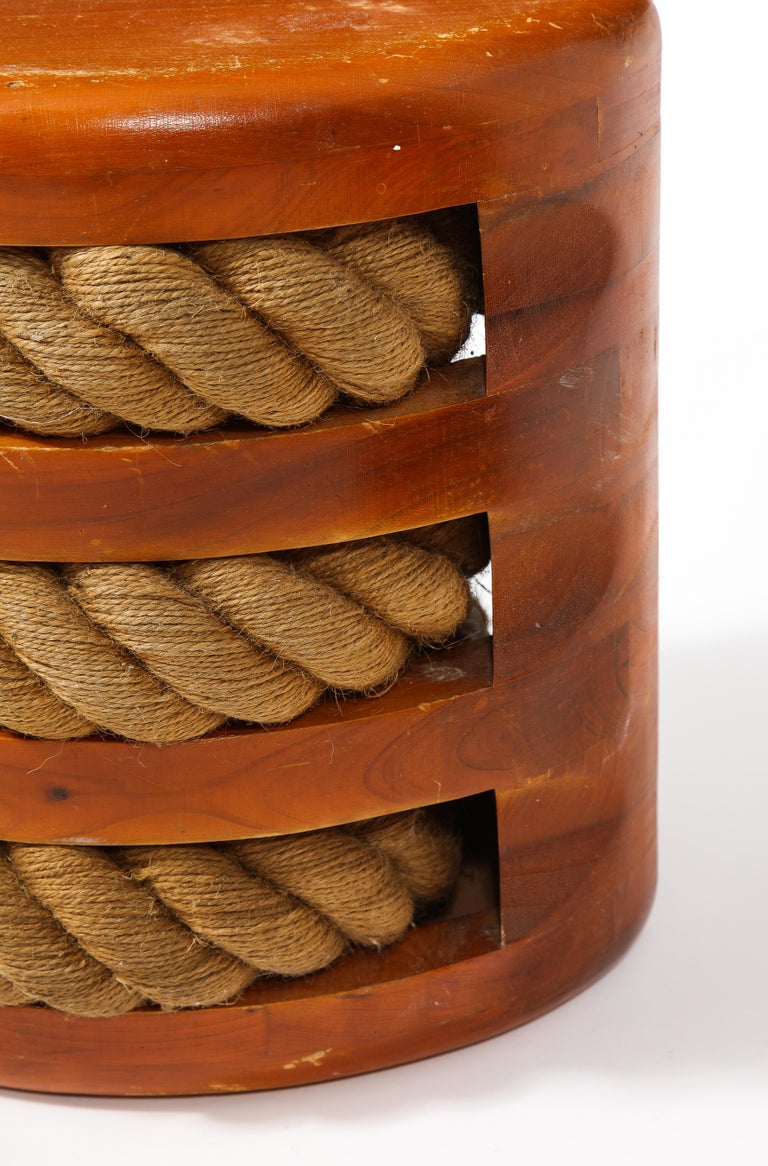 Pair of Marine Pulley Stools with Rope, France, 1960s at 1stDibs