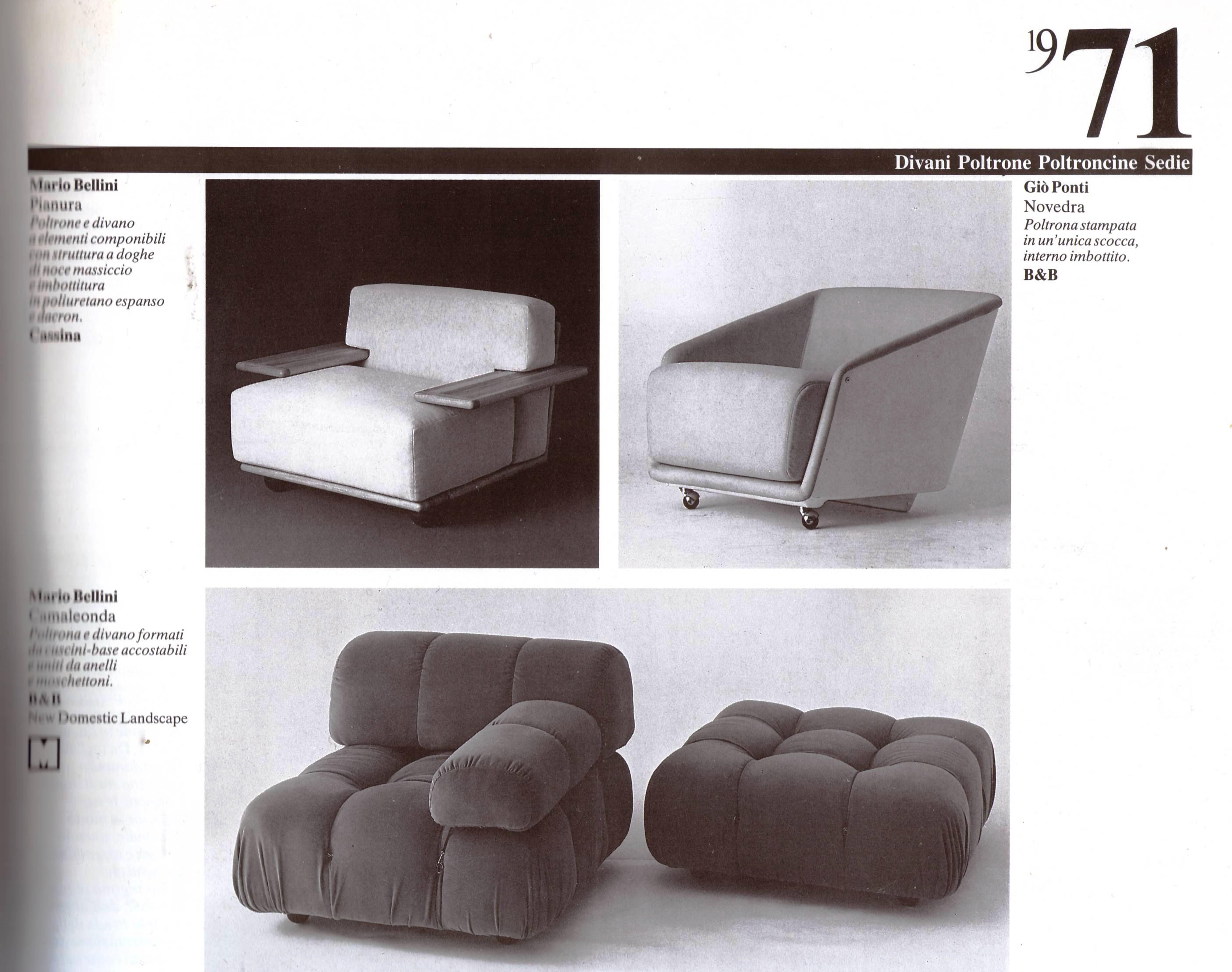 Pair of Mario Bellini 3 Seat 'Pianura' Sofas & Table, Mohair & Solid Walnut 1971 11
