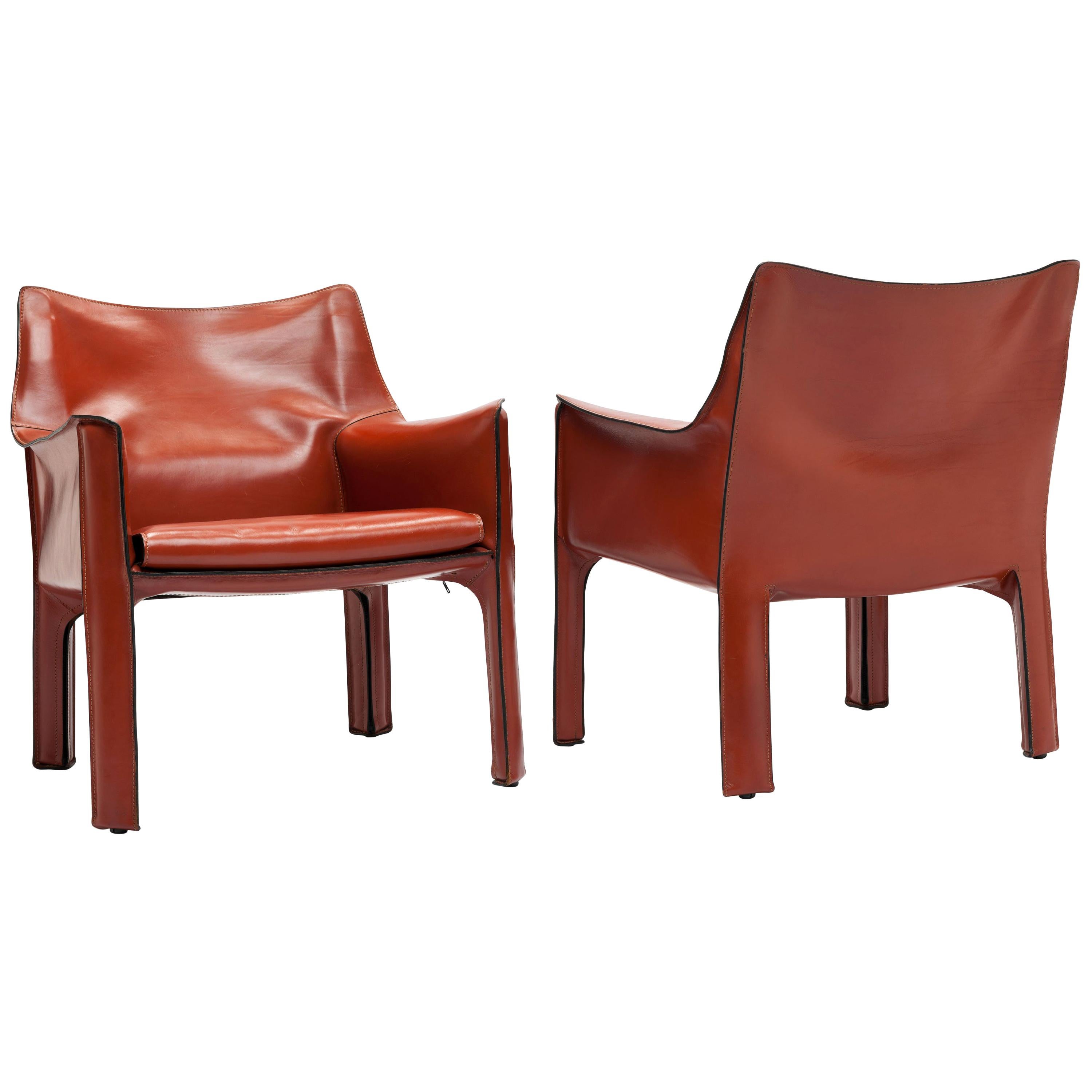 Pair of Mario Bellini CAB Lounge Chairs by Cassina, 1980s