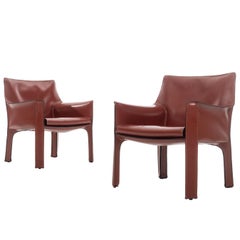 Pair of Mario Bellini Cab Lounge Chairs