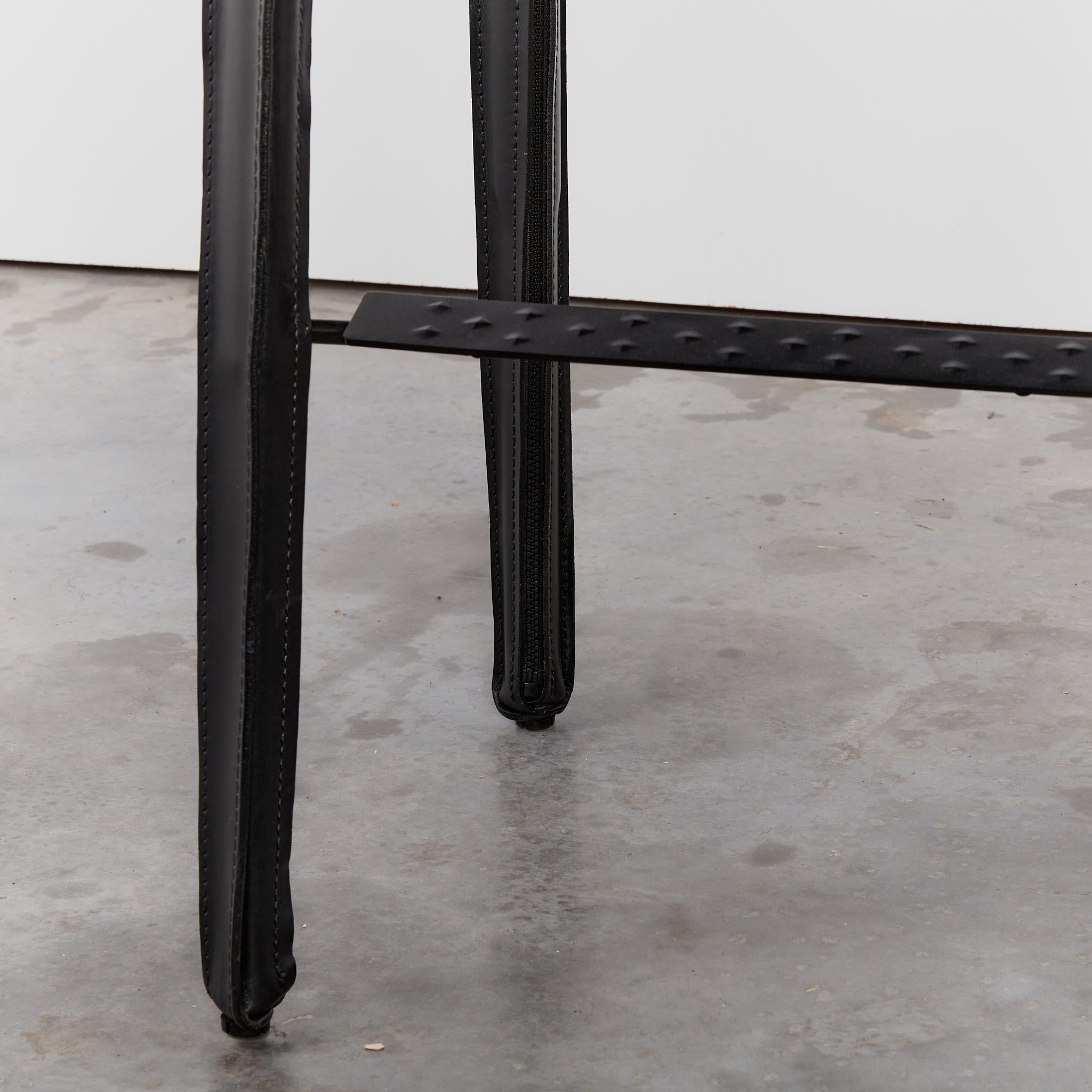 Pair of Mario Bellini CAB Stools for Cassina in Black Leather 3